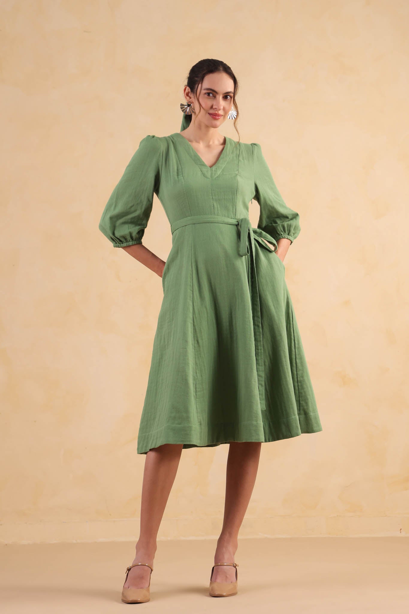 Aureline Dress – Turf Green