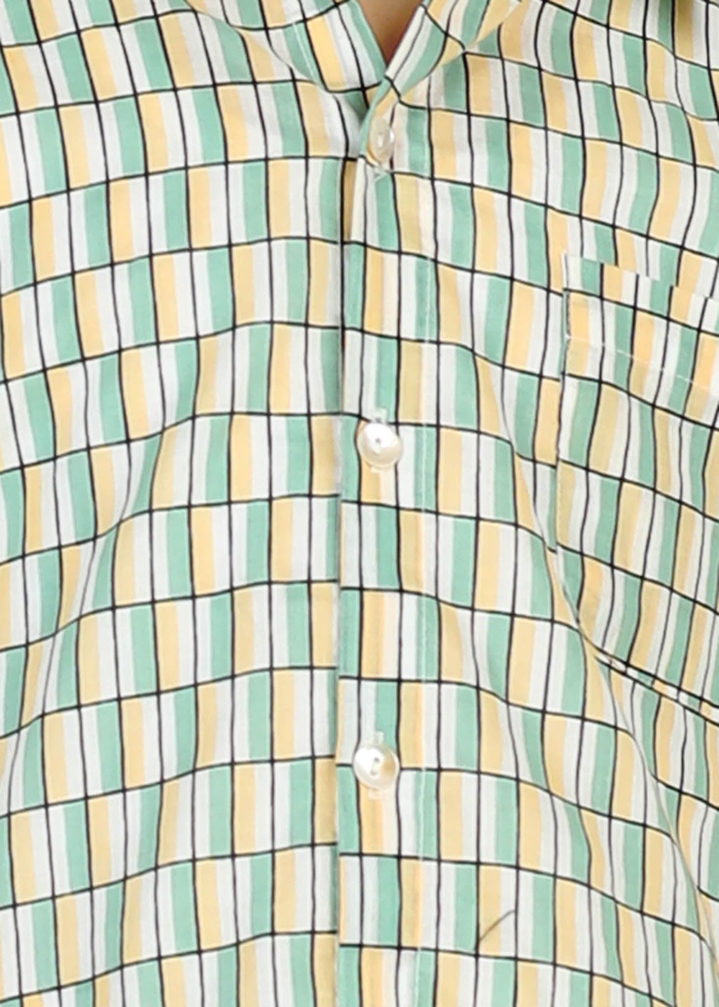 Half Sleeve Cotton Shirt – Green/Yellow (6M–12 Yrs)