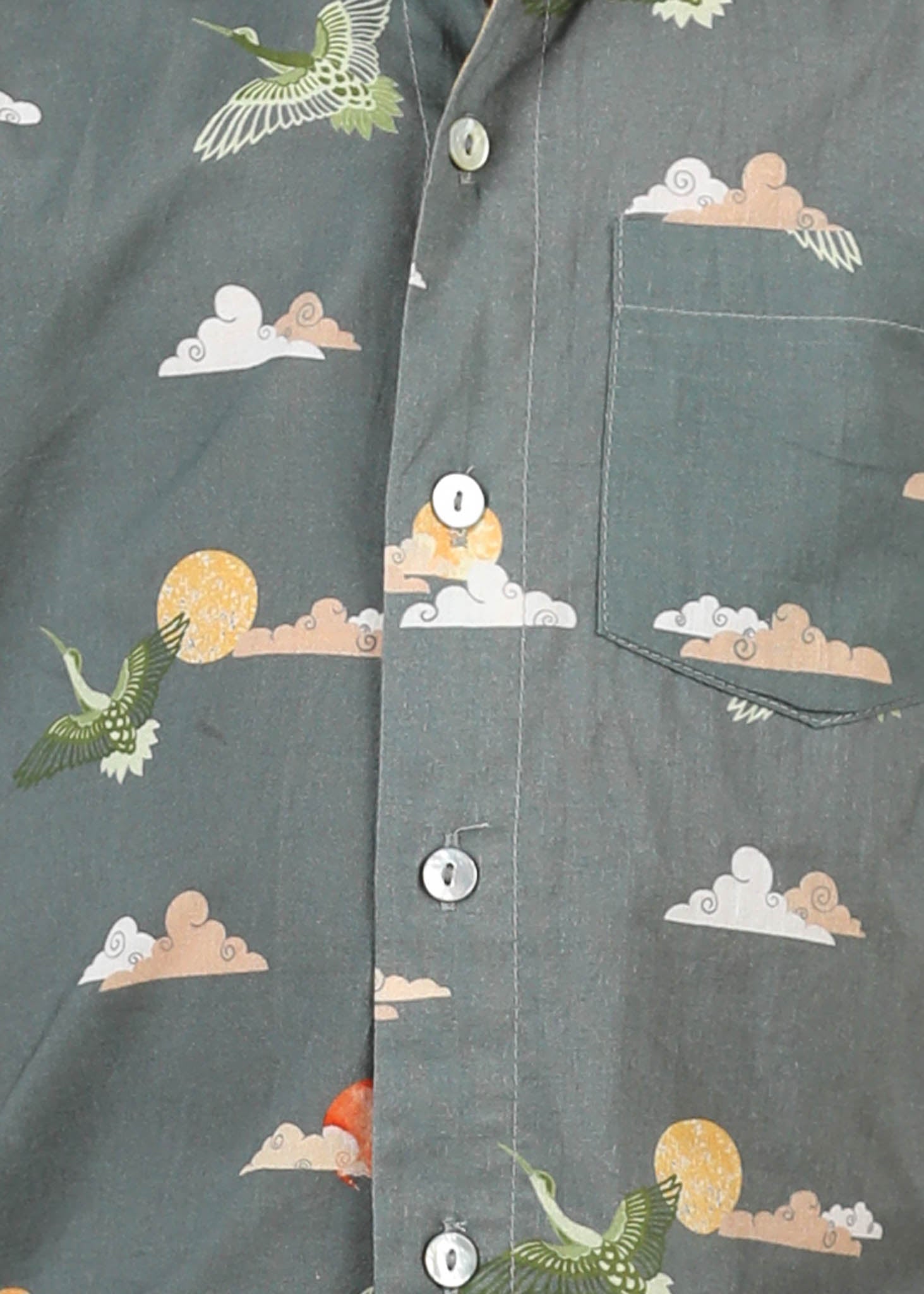 Rising Sun Cotton Shirt – Grey (6M–12 Yrs)