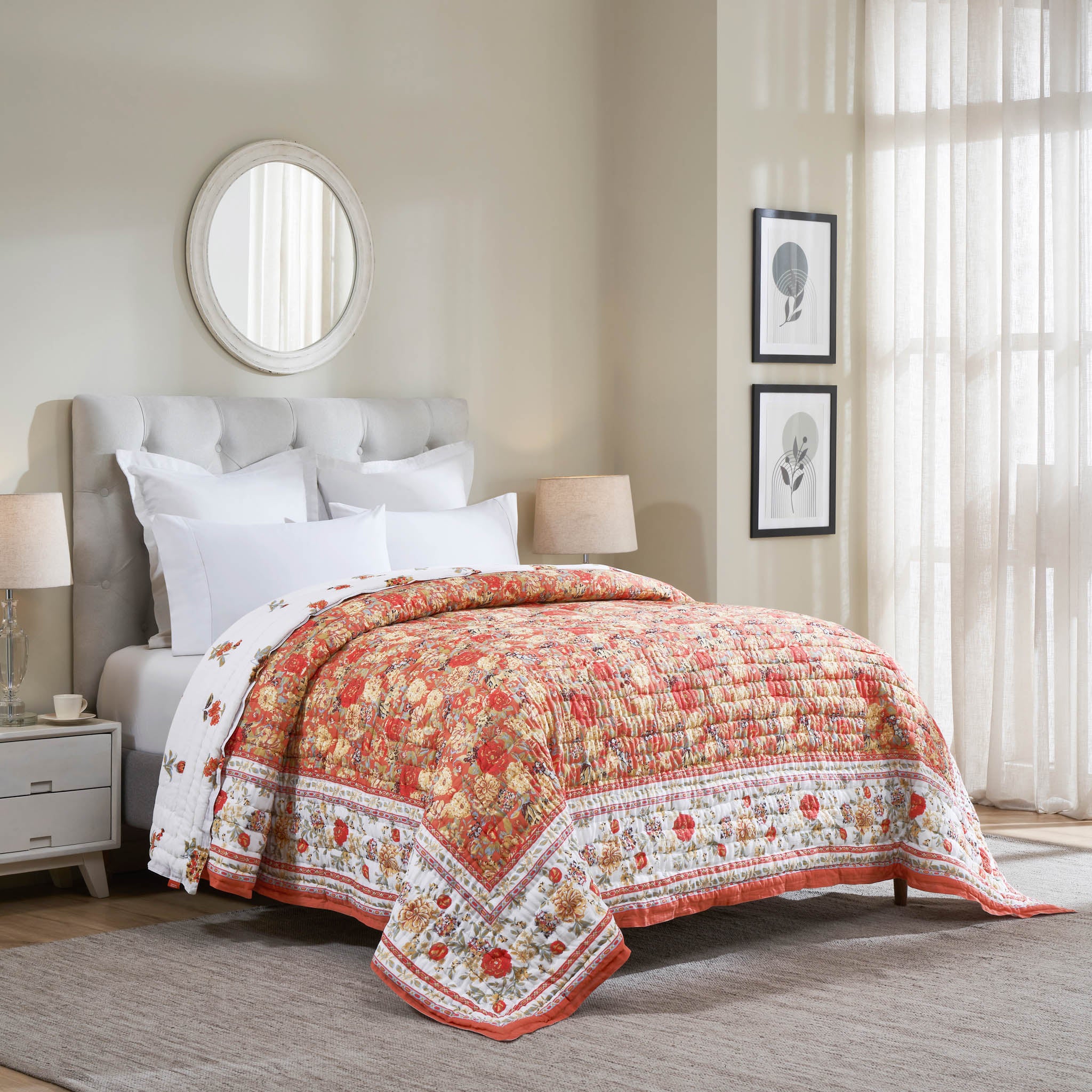 Tarangini Extra Cotton Quilt – Rust Brown