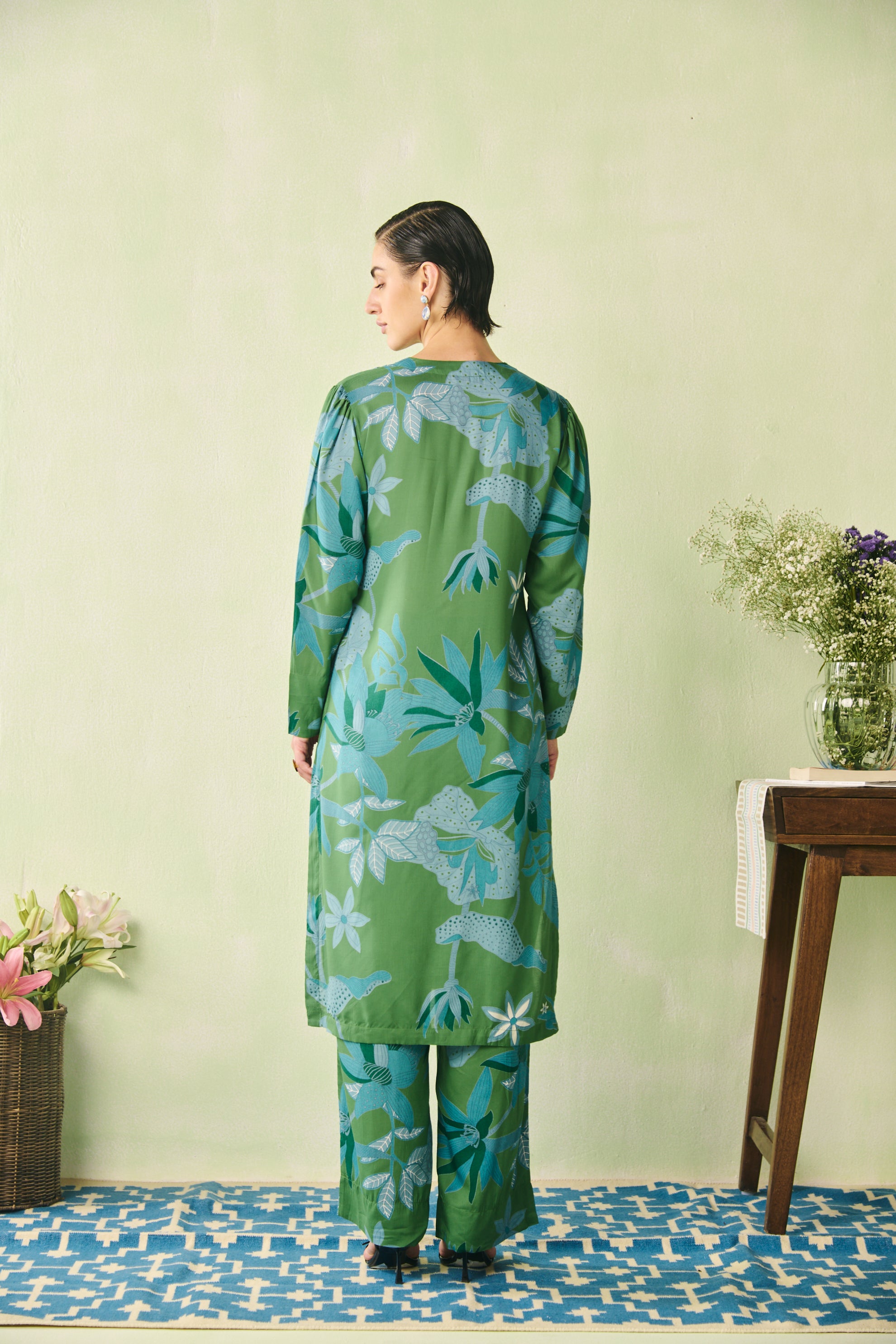 Noor Kurta Set - Green