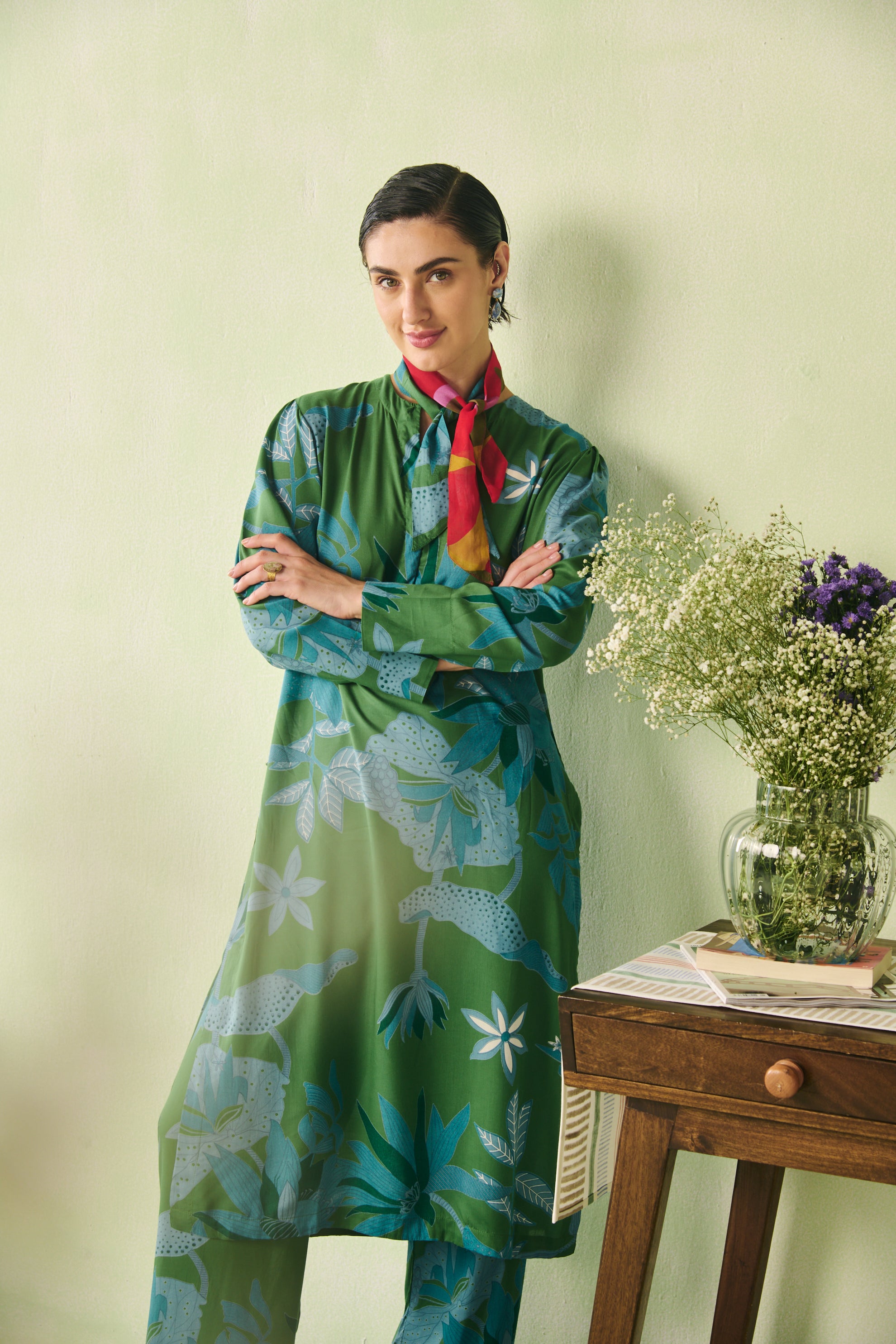 Noor Kurta Set - Green