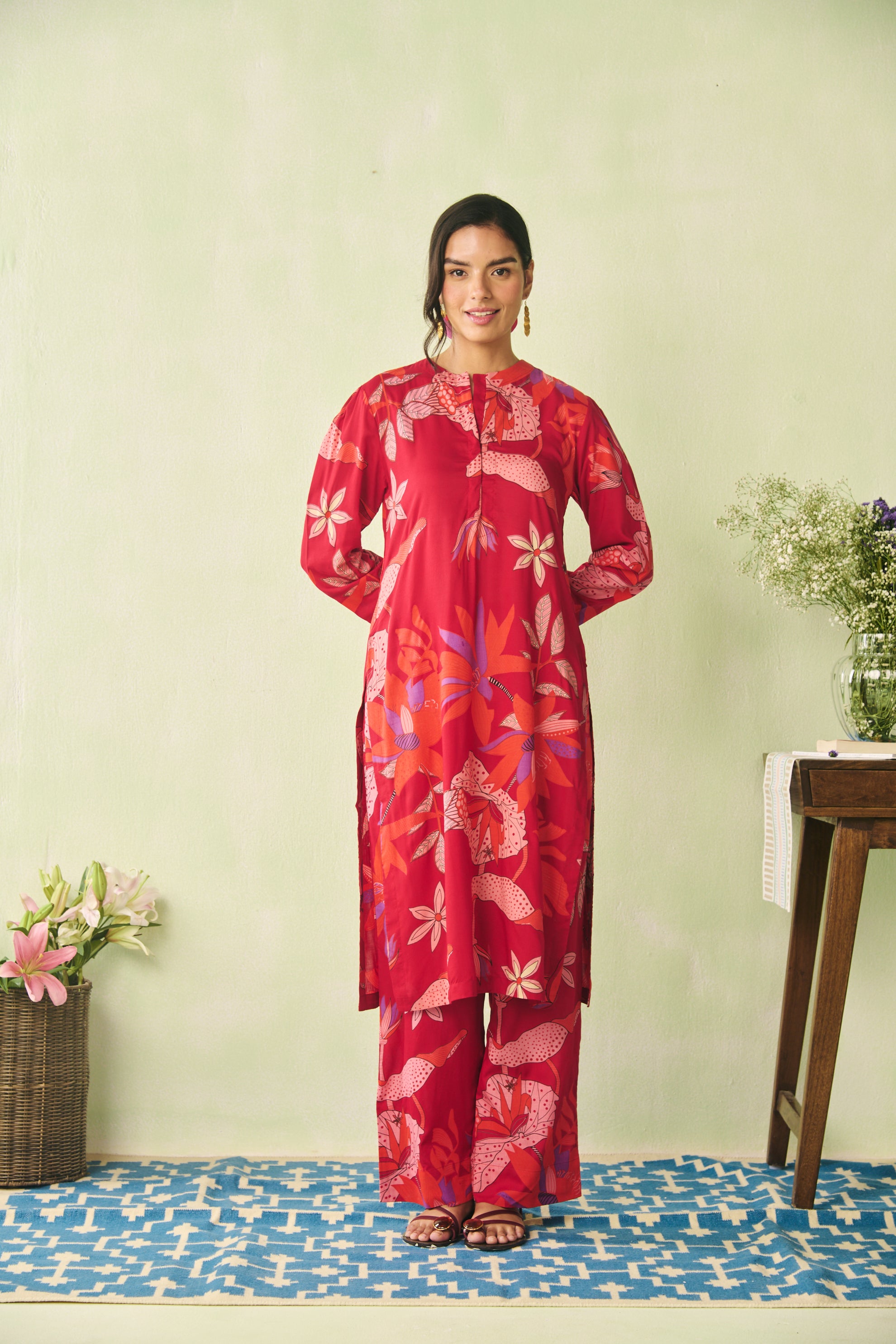 Noor Kurta Set - Red