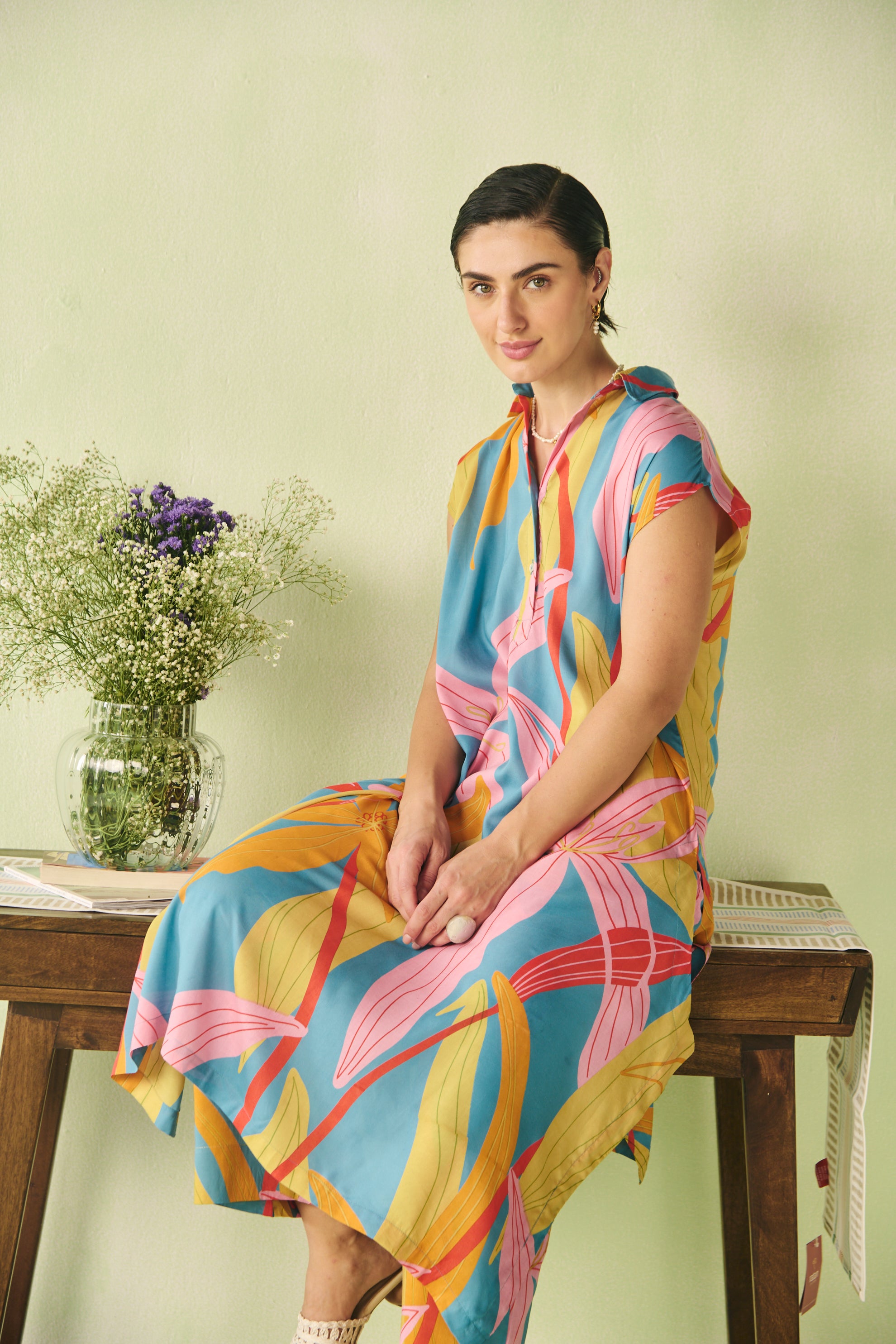 Keya Kaftan Set - Blue