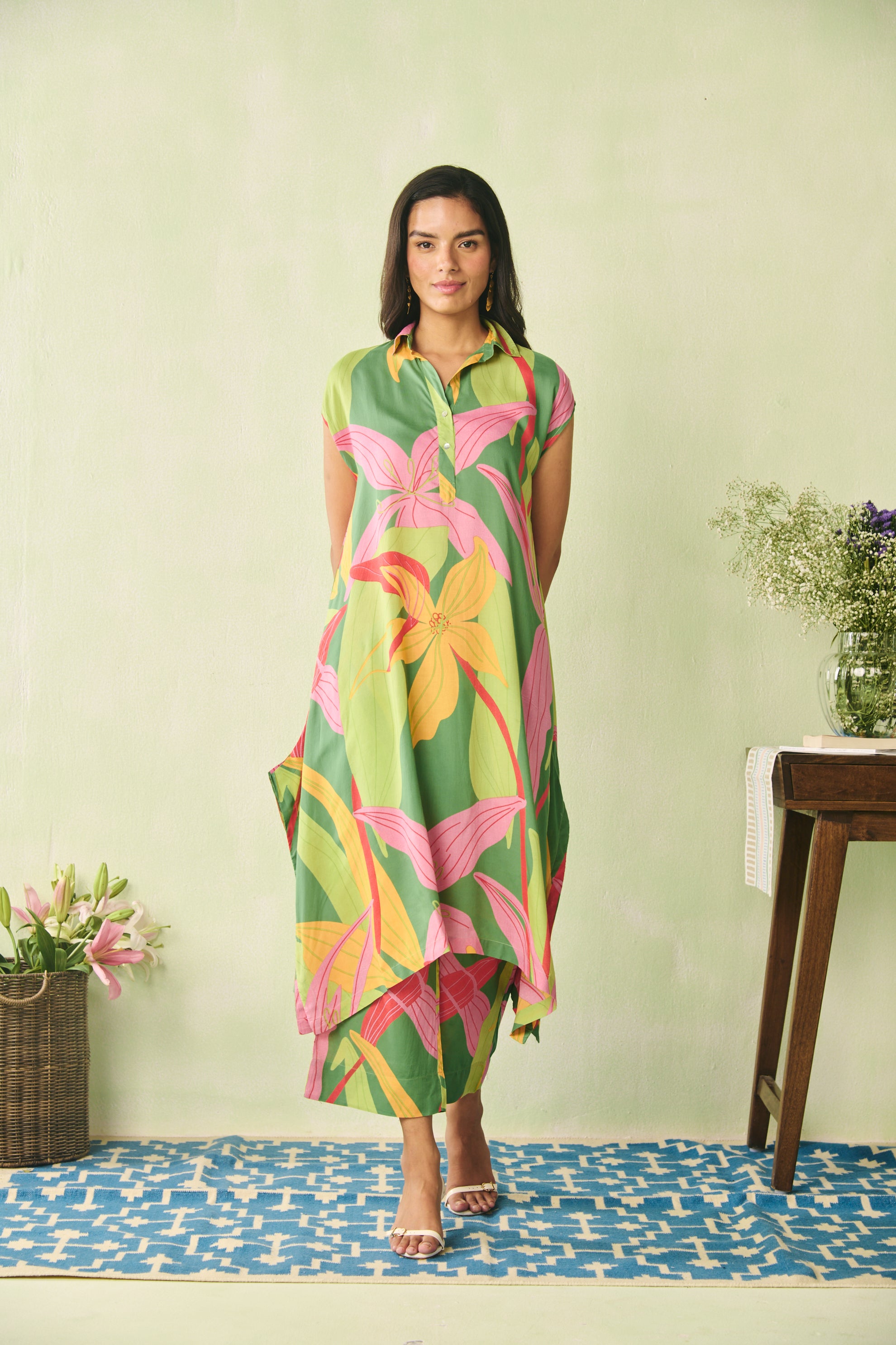 Keya Kaftan Set - Green
