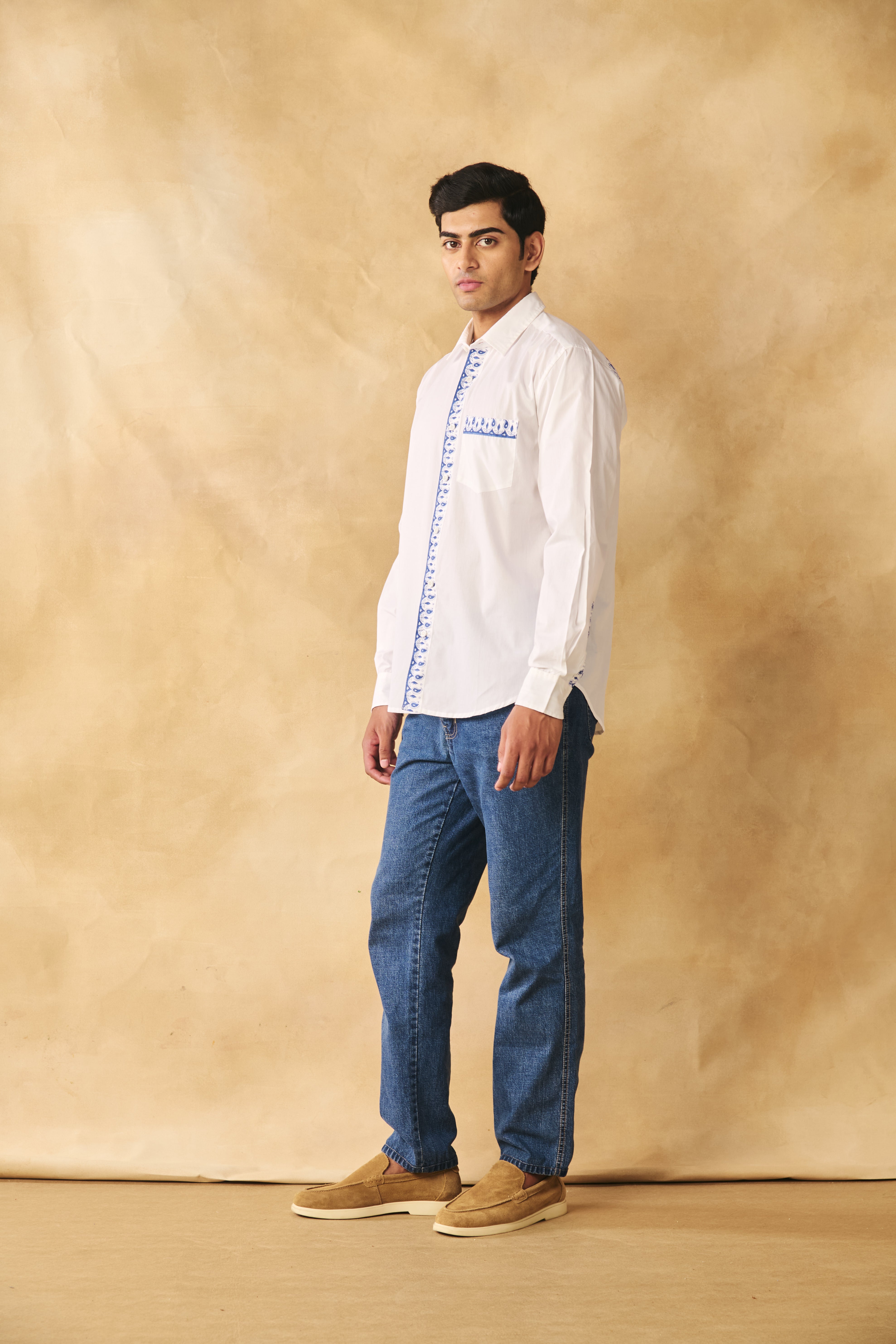 Full Sleeves Collar Shirt-Peroxide White