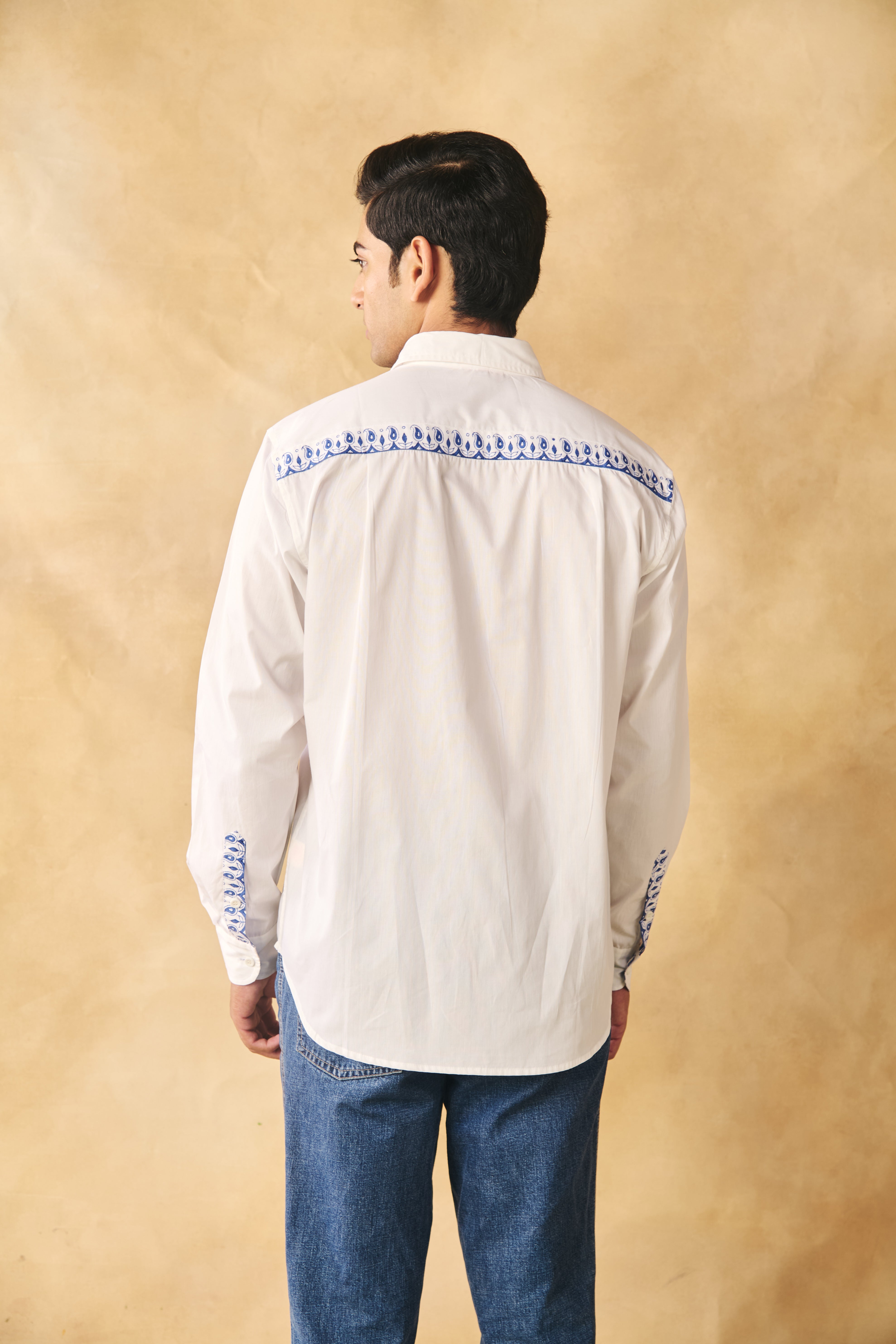 Full Sleeves Collar Shirt-Peroxide White