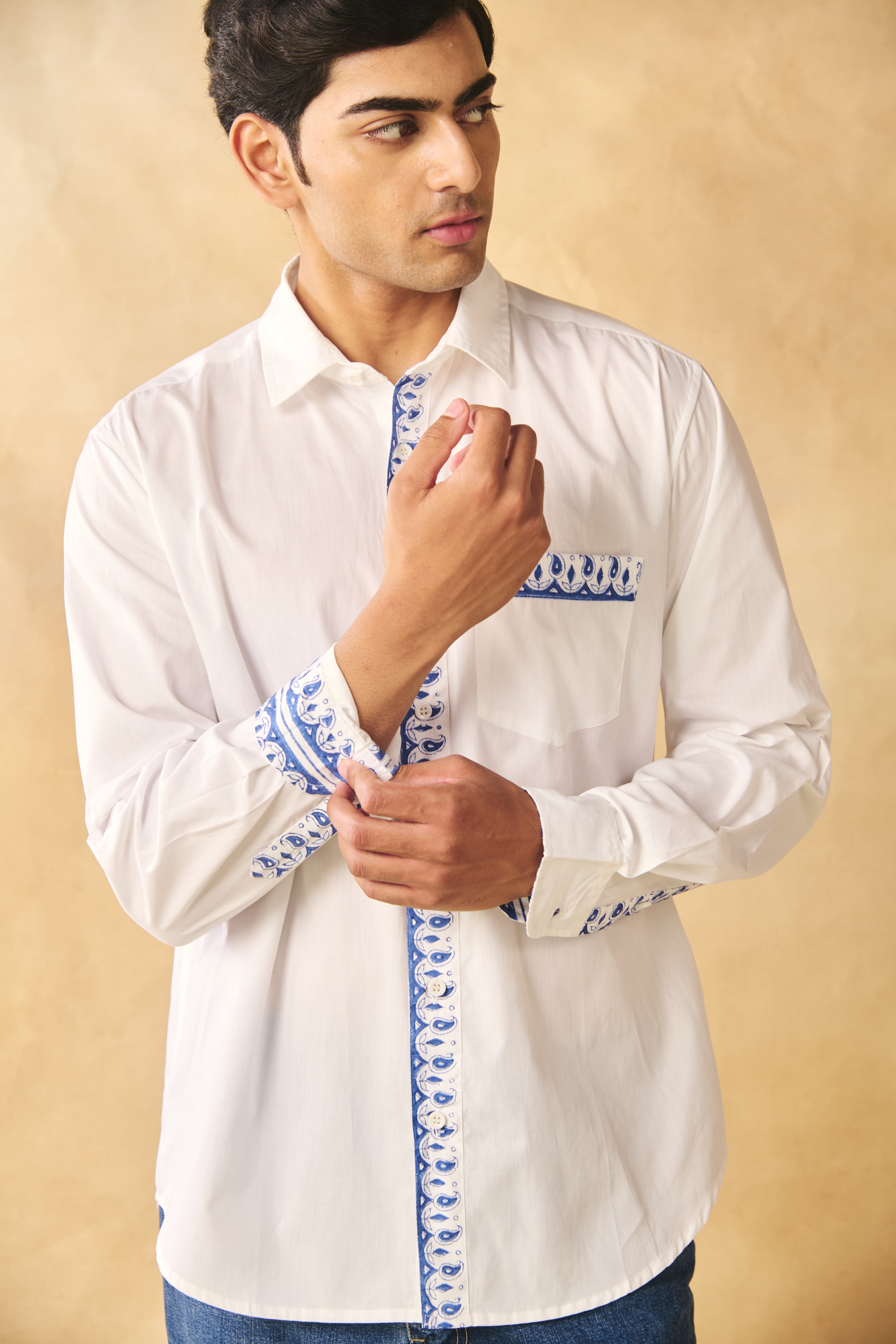 Full Sleeves Collar Shirt-Peroxide White