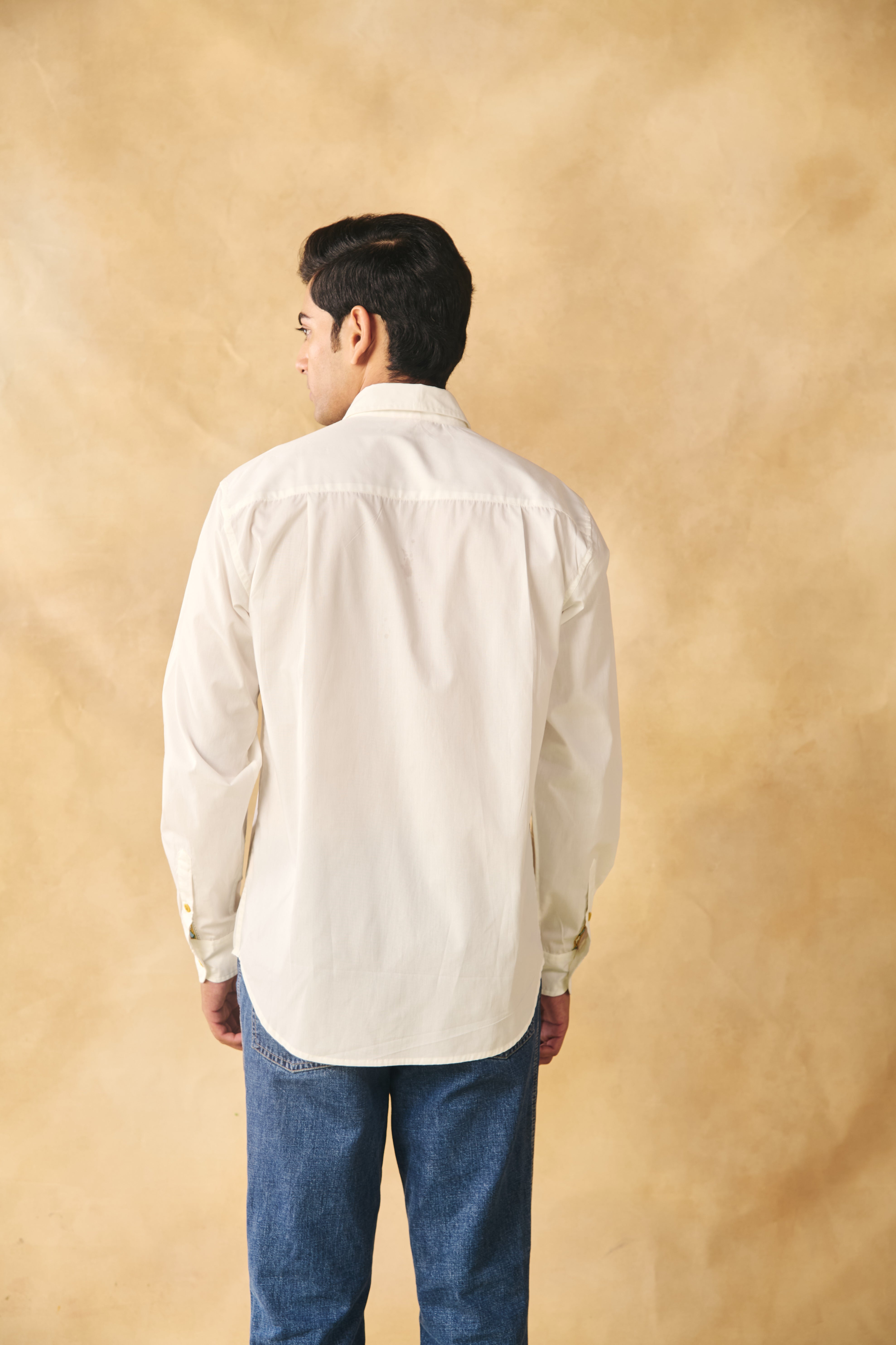 Full Sleeves Collar Shirt-Peroxide White