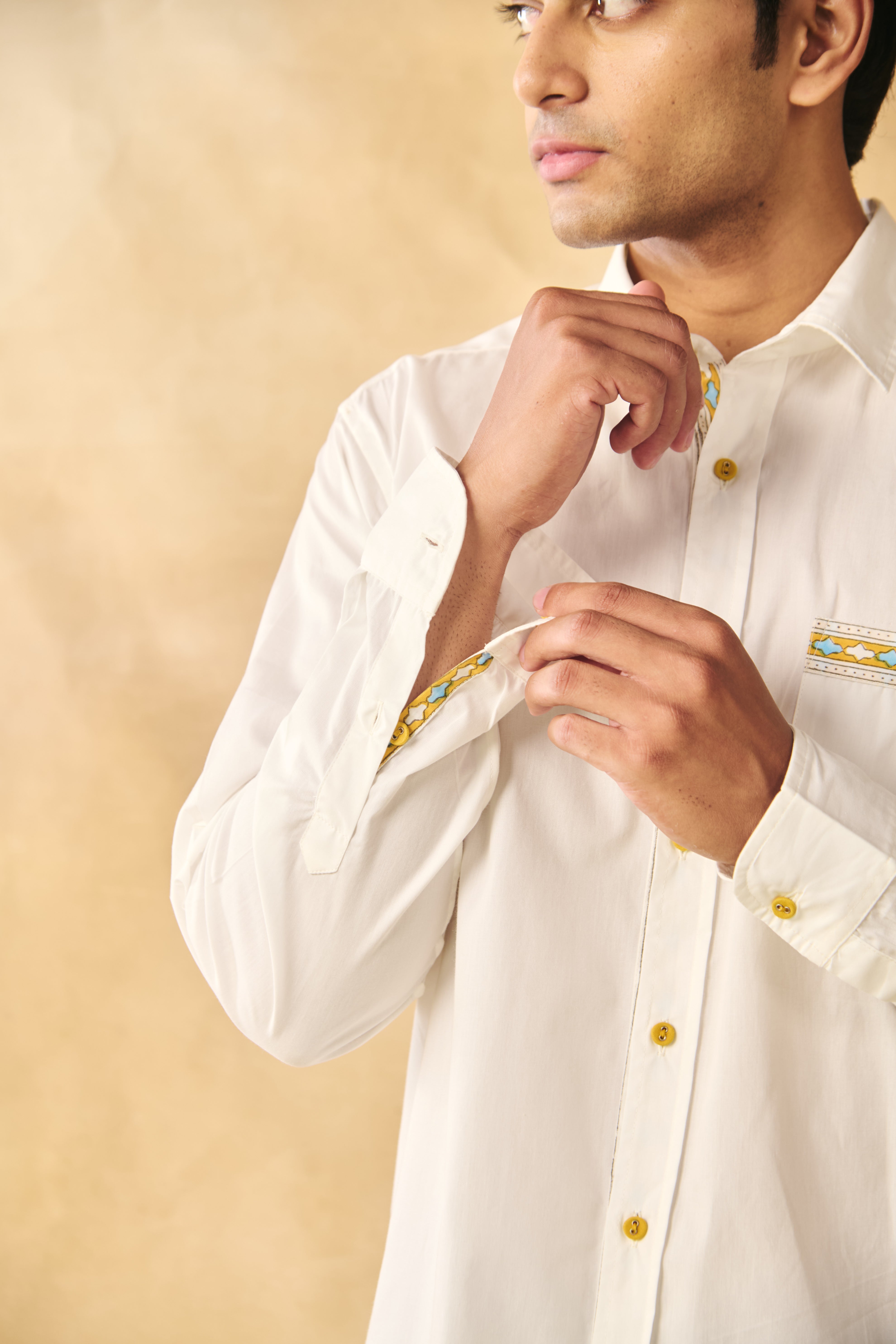 Full Sleeves Collar Shirt-Peroxide White