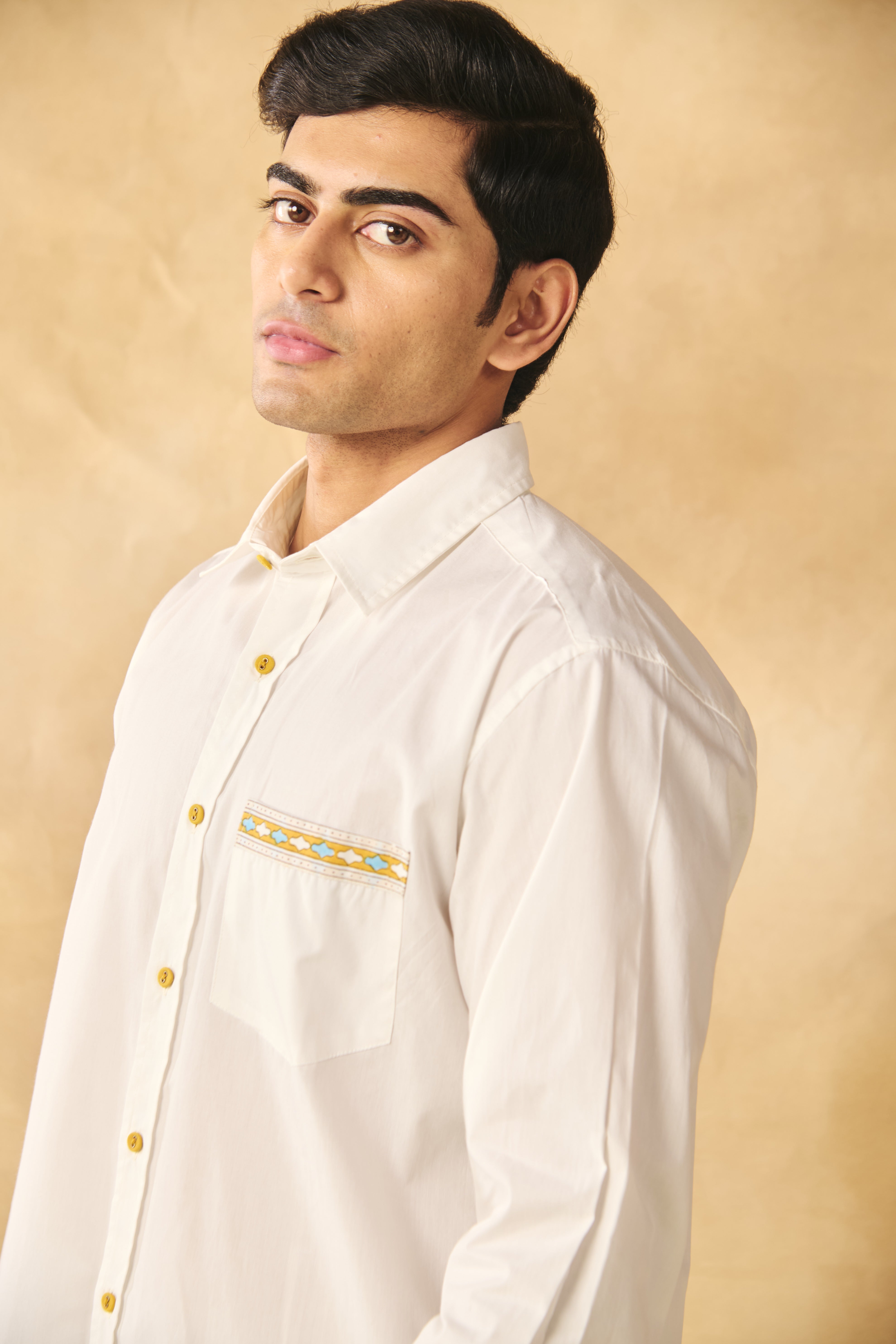 Full Sleeves Collar Shirt-Peroxide White