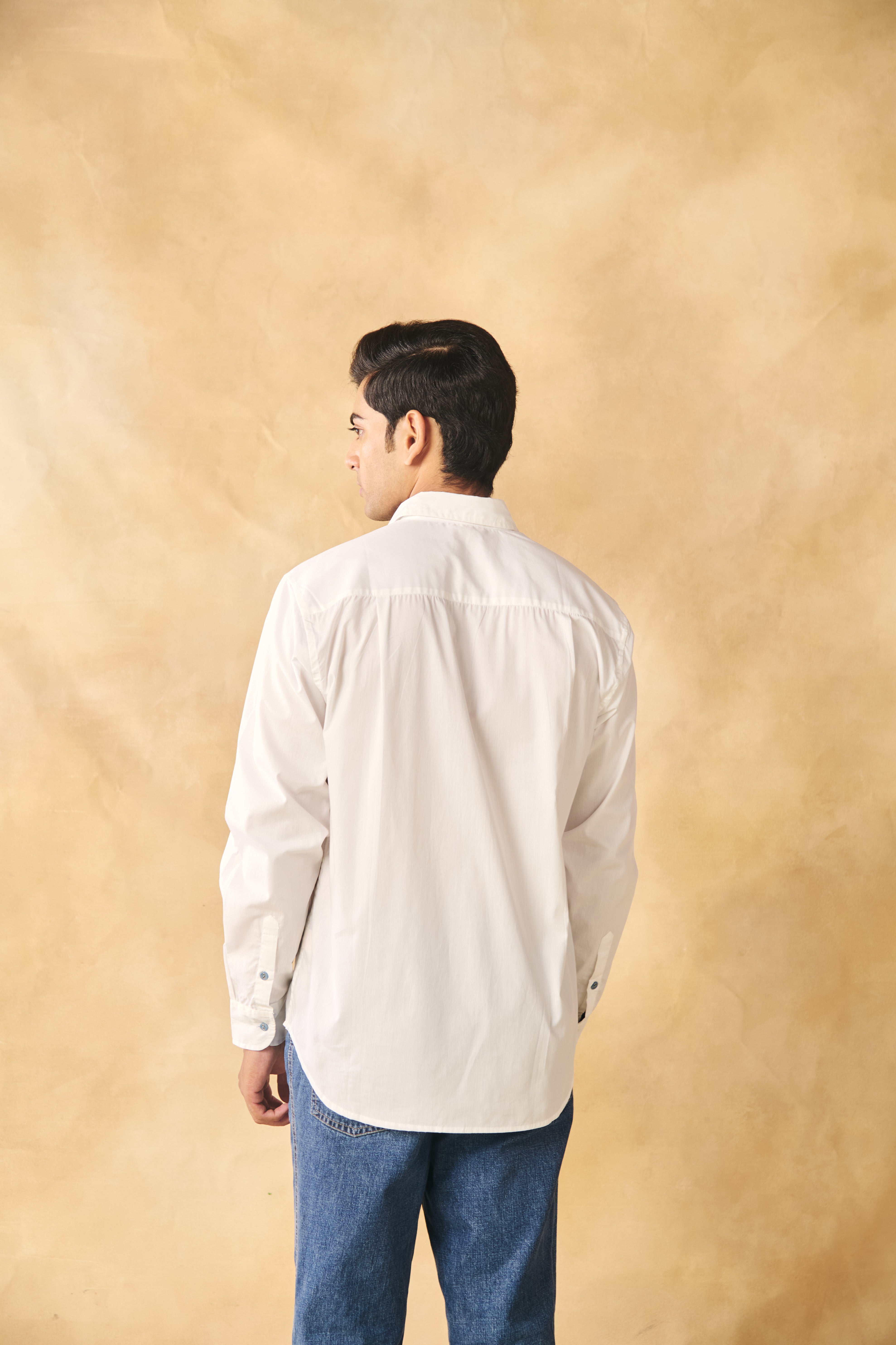 Full Sleeves Collar Shirt-Peroxide White