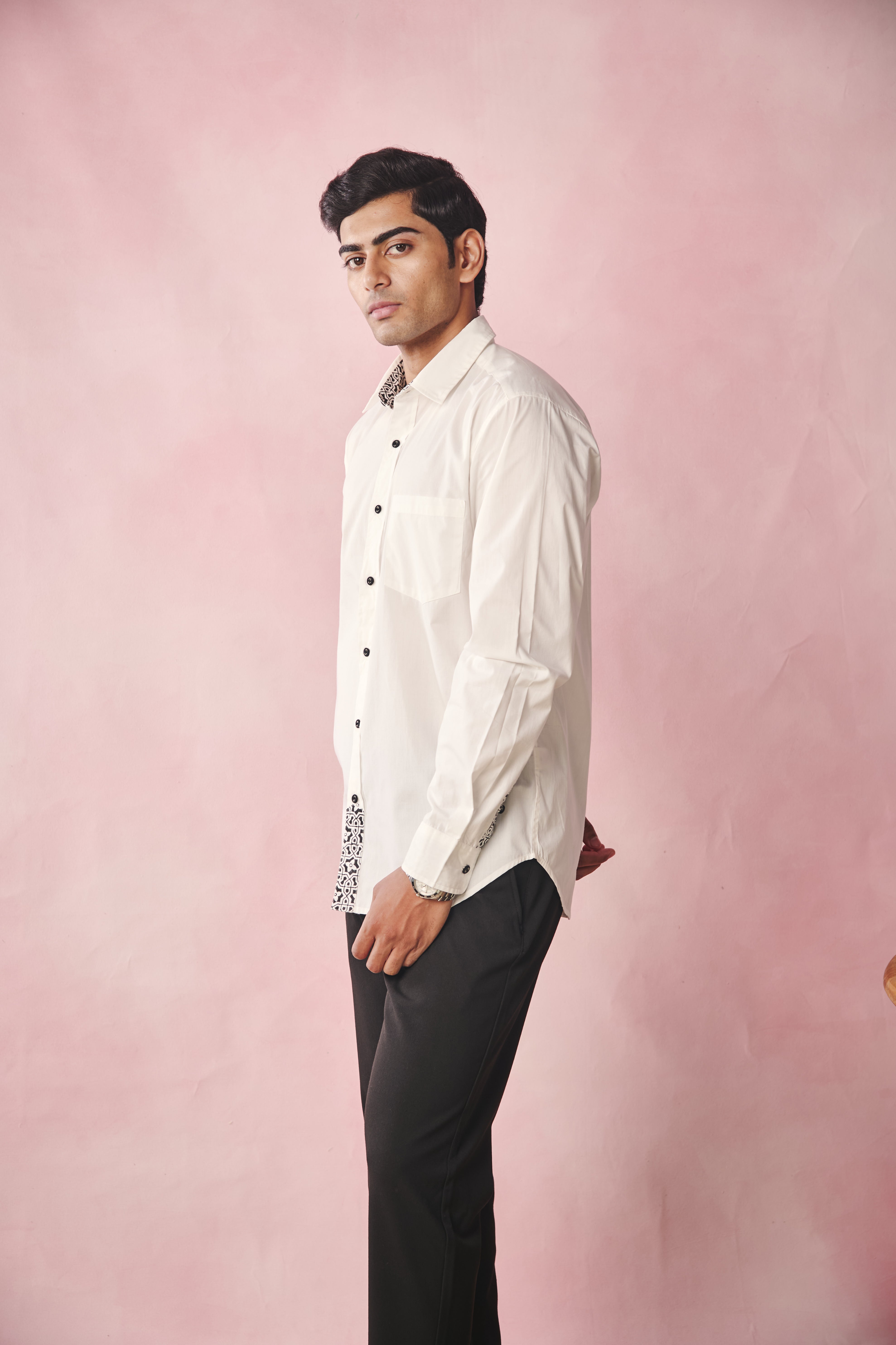 Full Sleeves Collar Shirt-Peroxide White