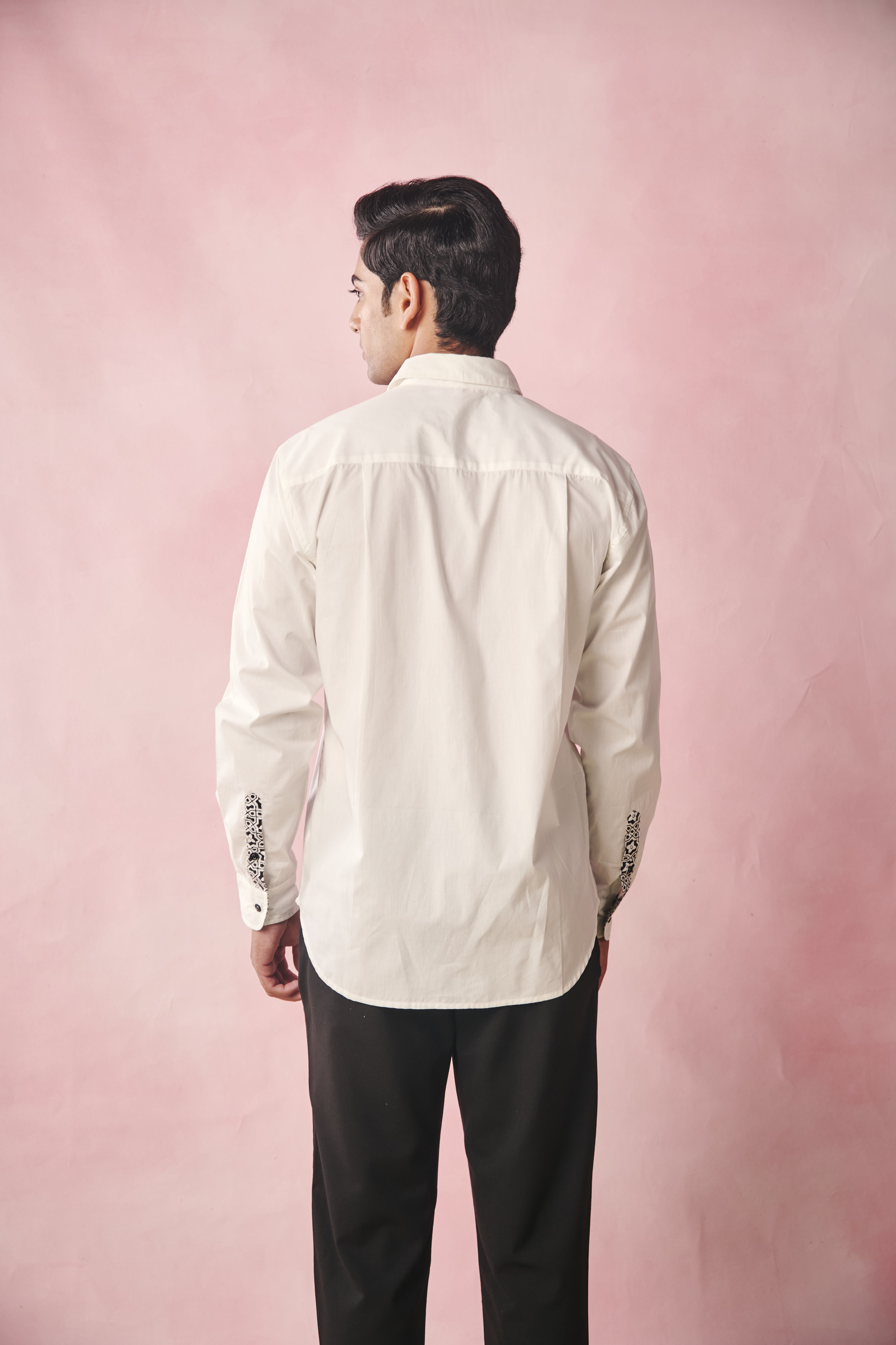 Full Sleeves Collar Shirt-Peroxide White