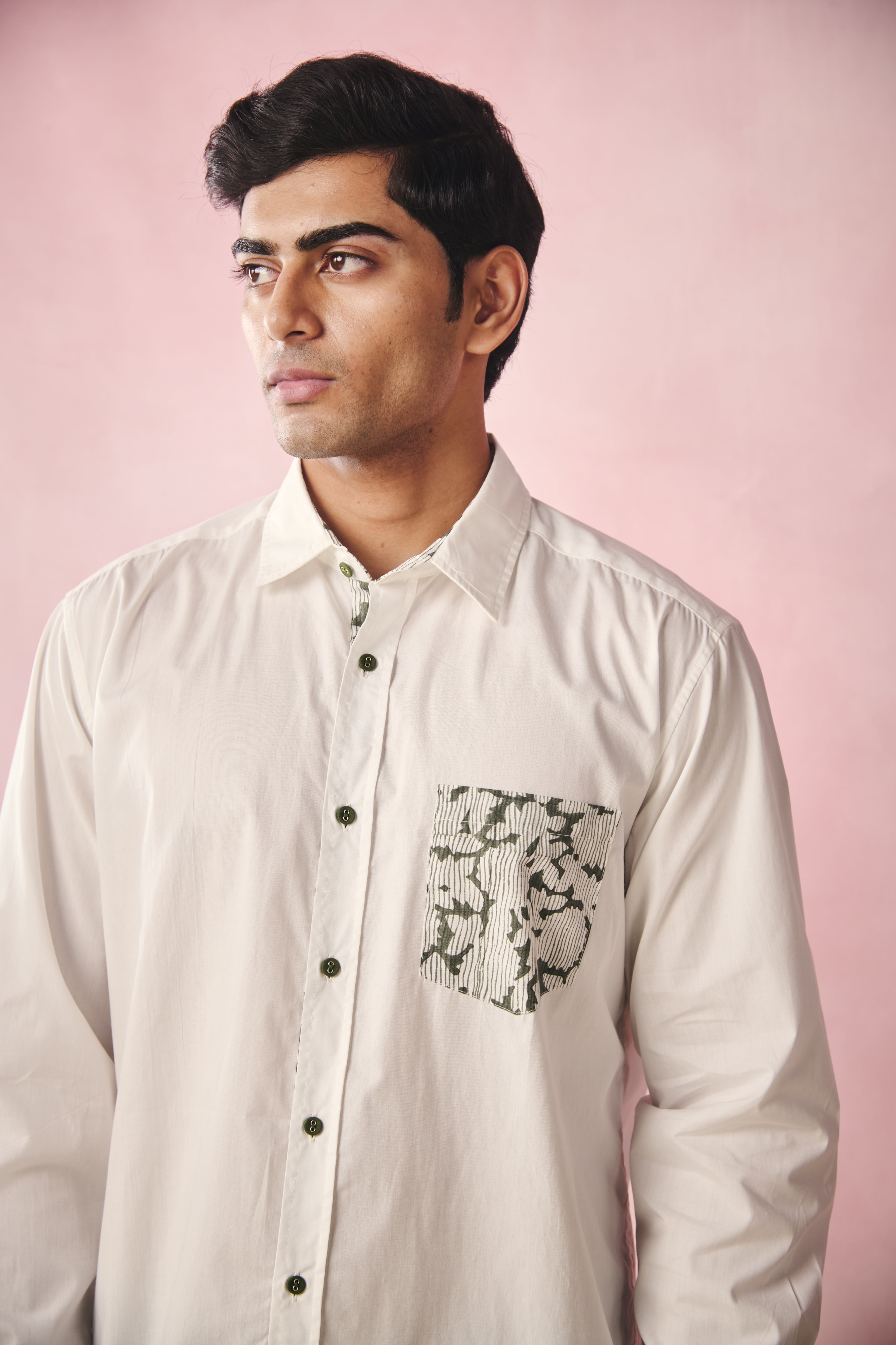 Full Sleeves Collar Shirt-Peroxide White