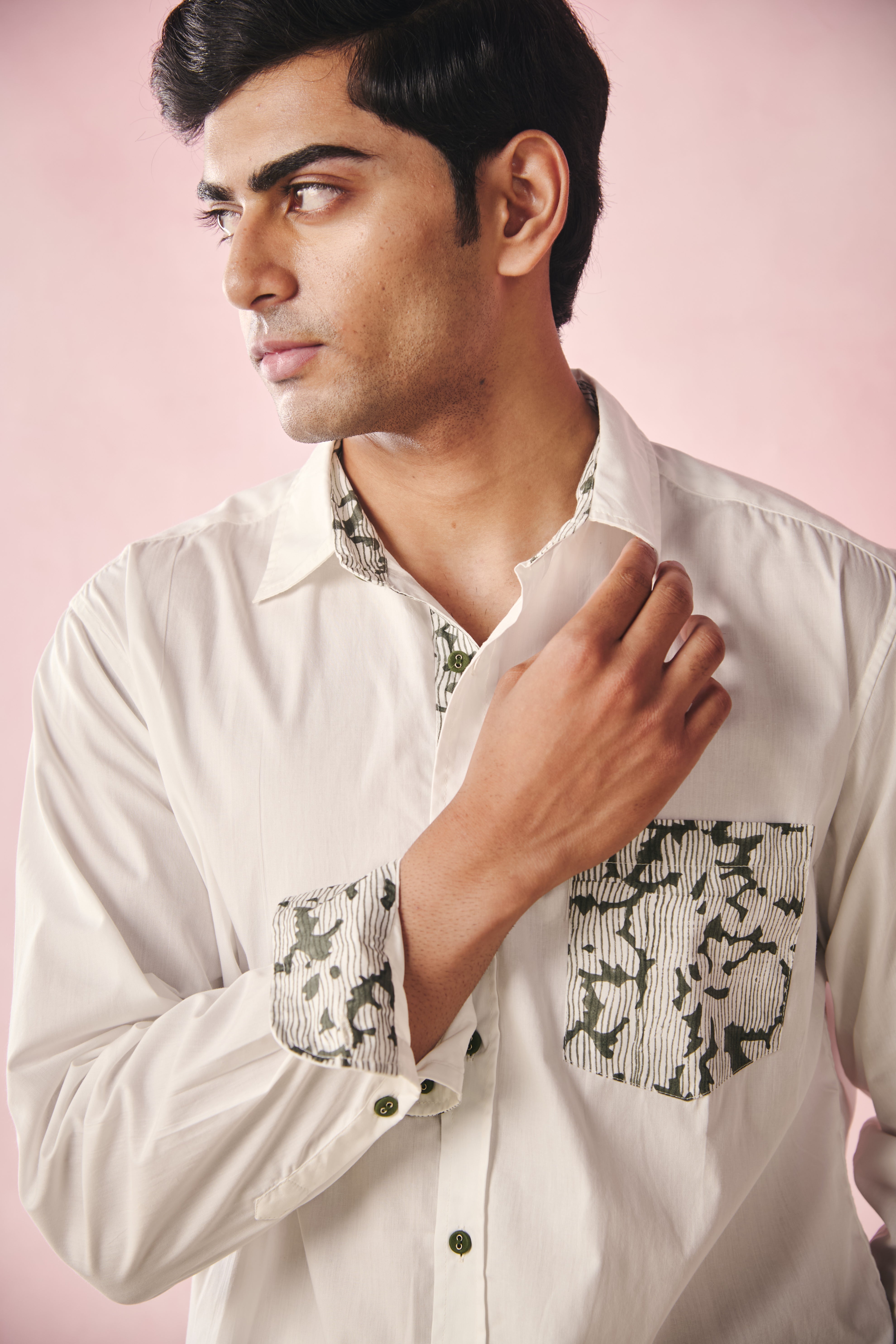 Full Sleeves Collar Shirt-Peroxide White