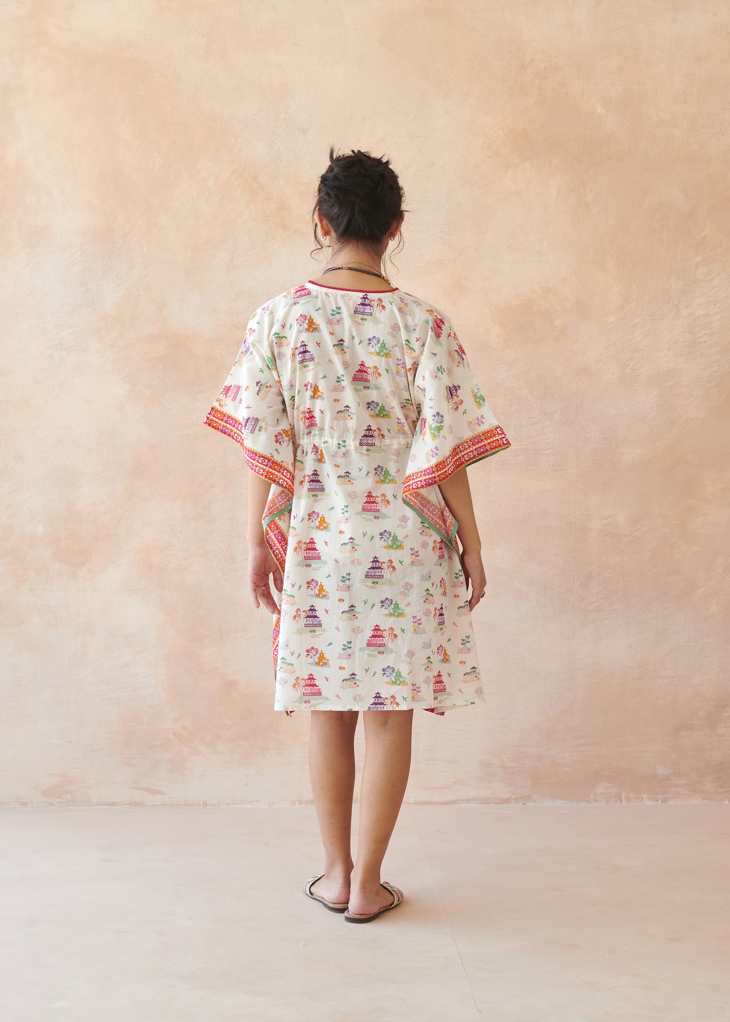 Zen Temple Cotton Kaftan – Crème