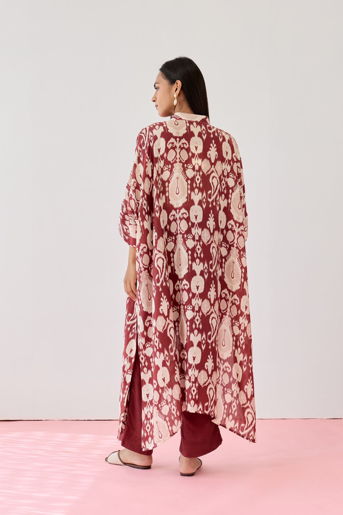 Maxi Viscose Kaftan – Maroon