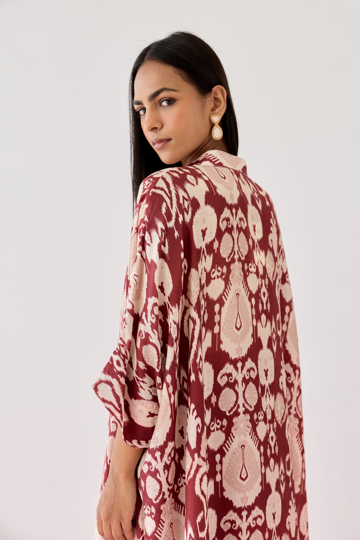 Maxi Viscose Kaftan – Maroon