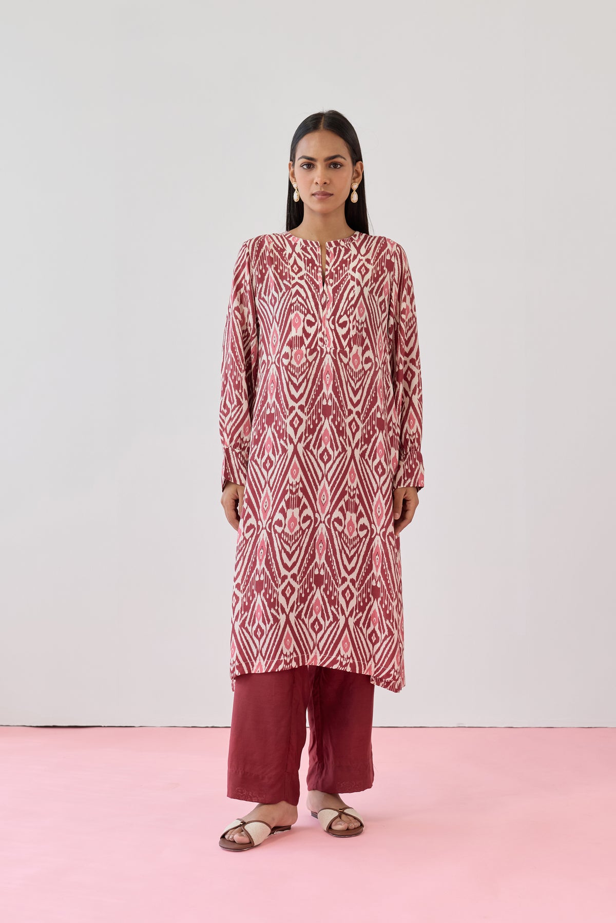 Adhira Viscose Kurta – Maroon