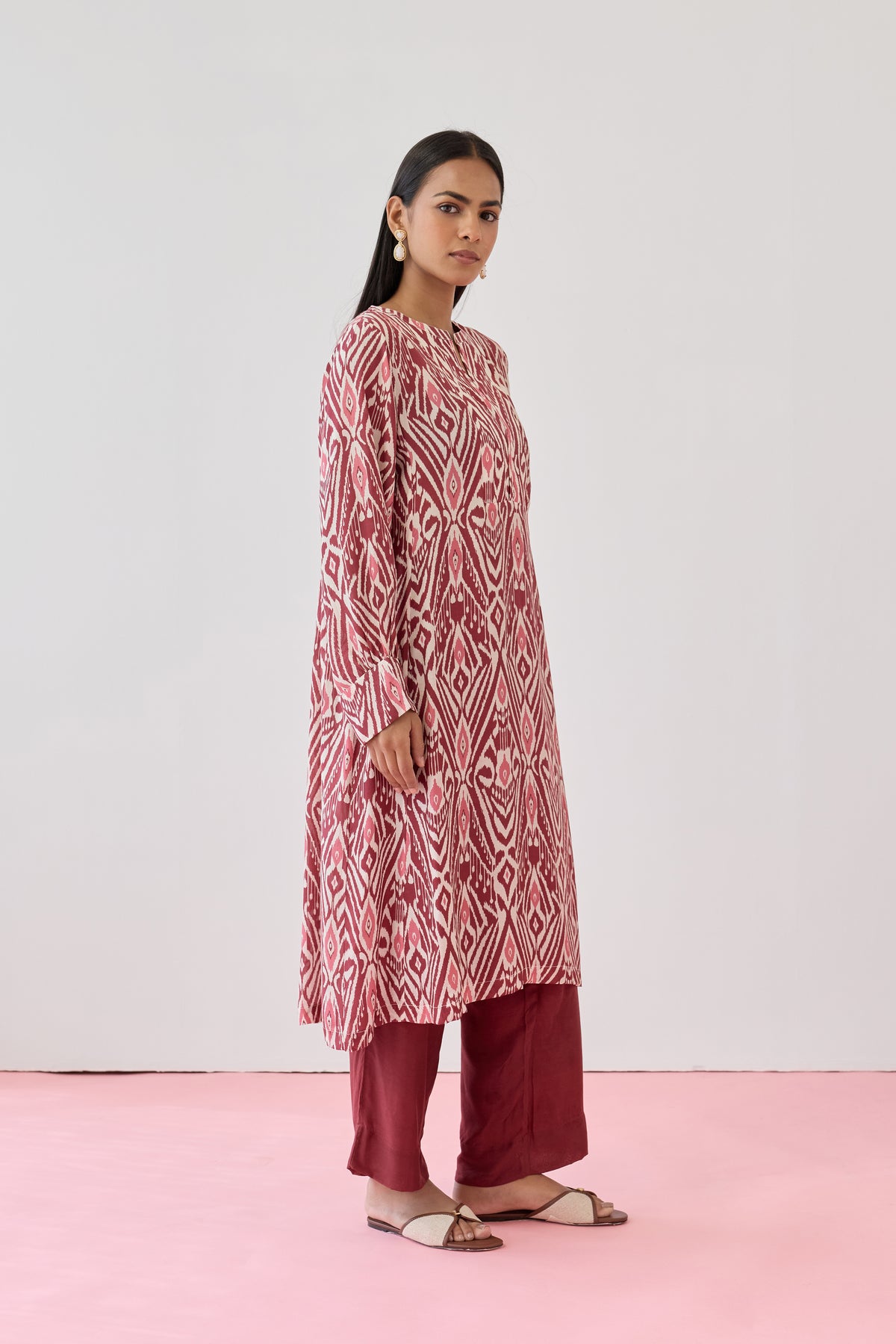 Adhira Viscose Kurta – Maroon