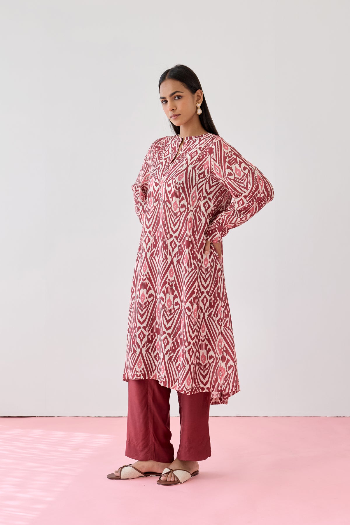 Adhira Viscose Kurta – Maroon
