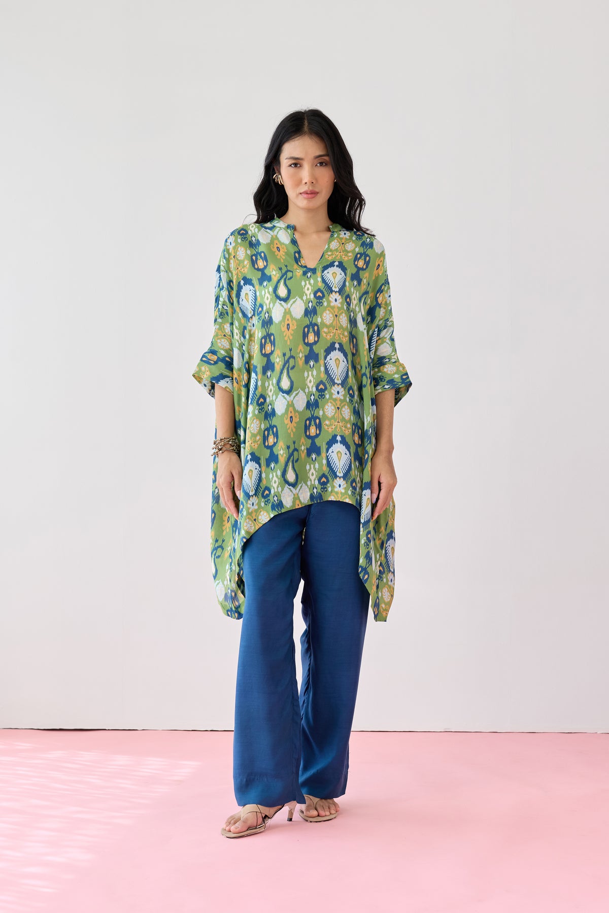 Saba Viscose Kaftan-Green