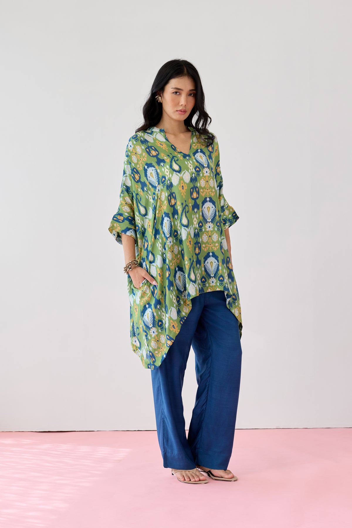 Saba Viscose Kaftan-Green