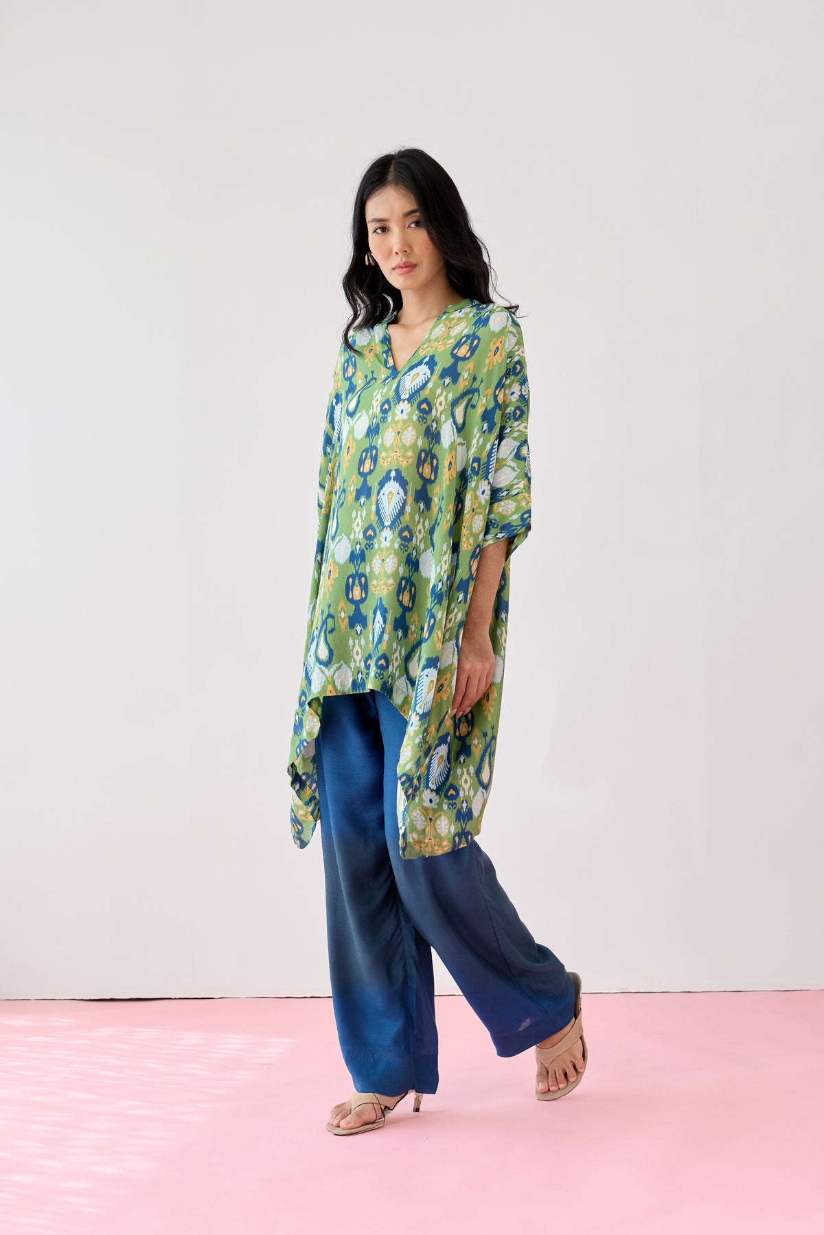Saba Viscose Kaftan-Green