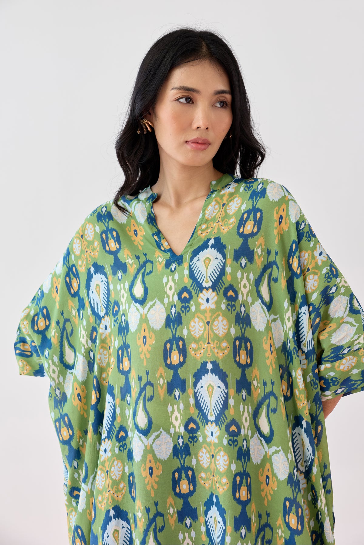 Saba Viscose Kaftan-Green