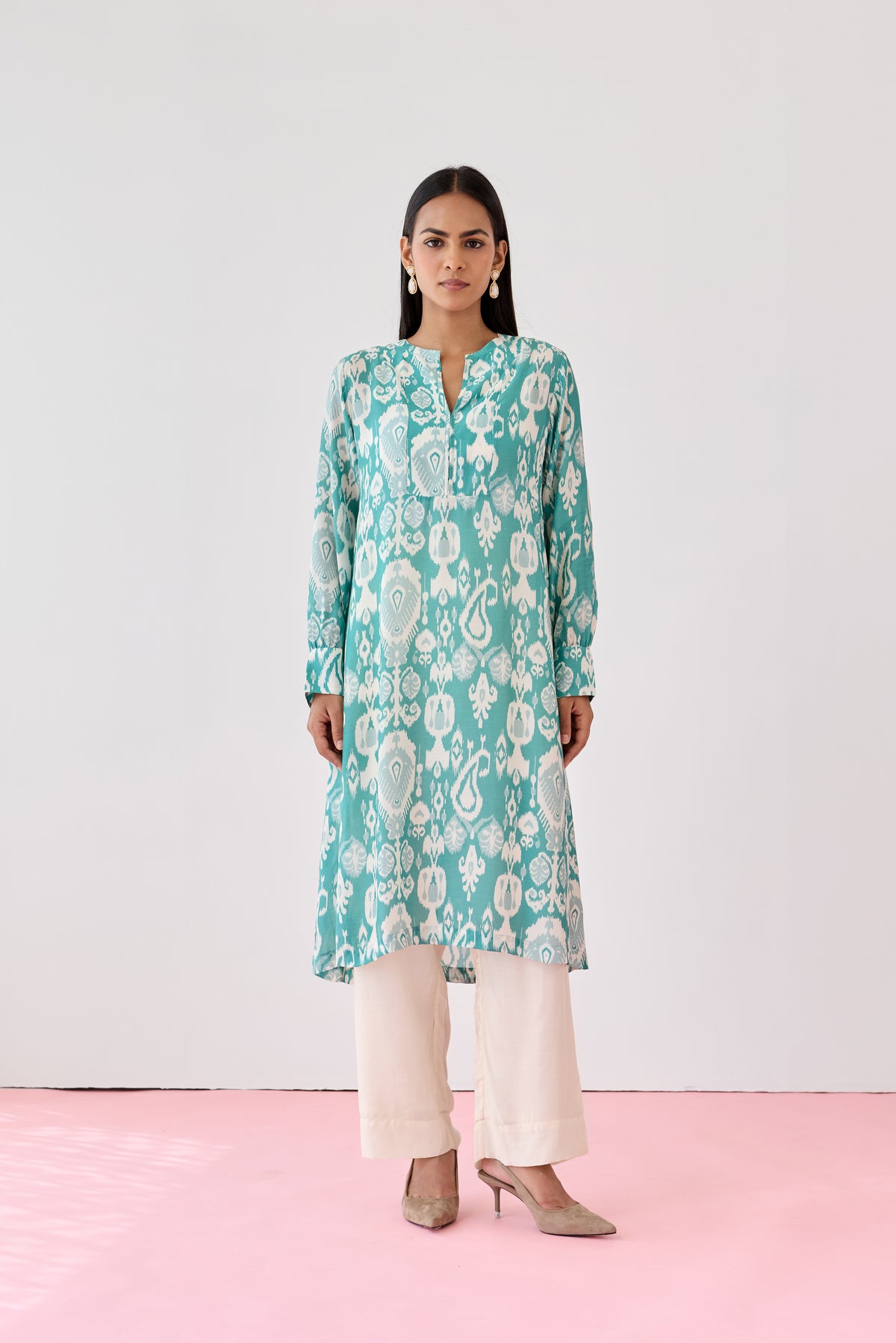 Adhira Viscose Kurta – Sea Green