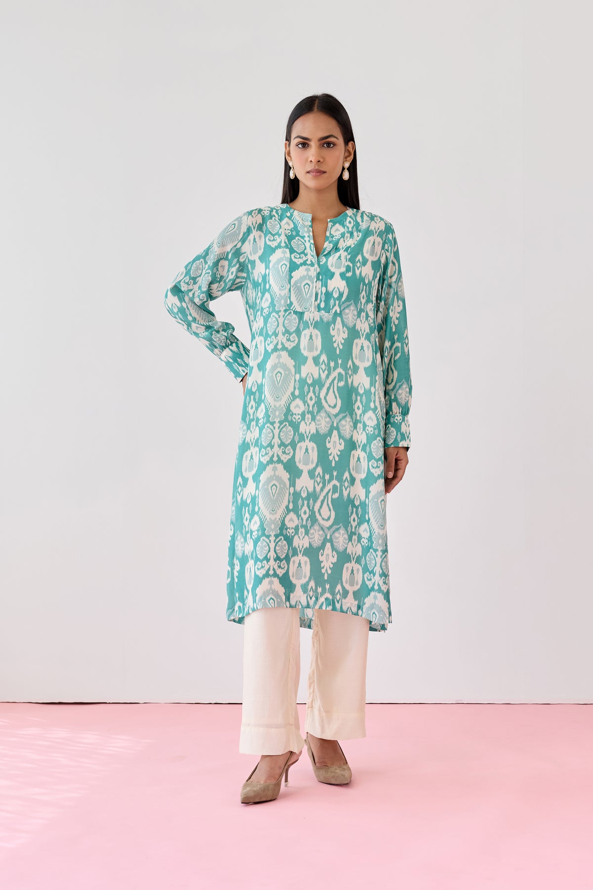 Adhira Viscose Kurta – Sea Green