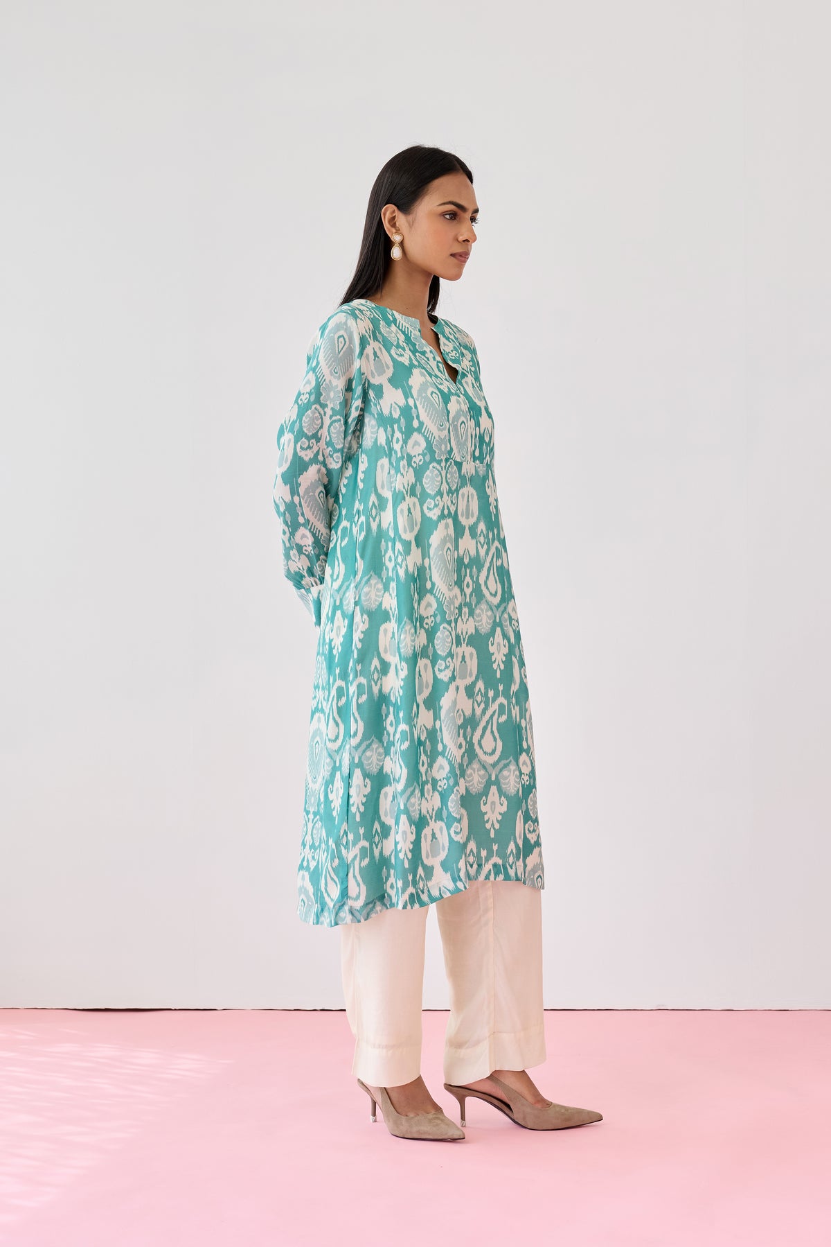 Adhira Viscose Kurta – Sea Green