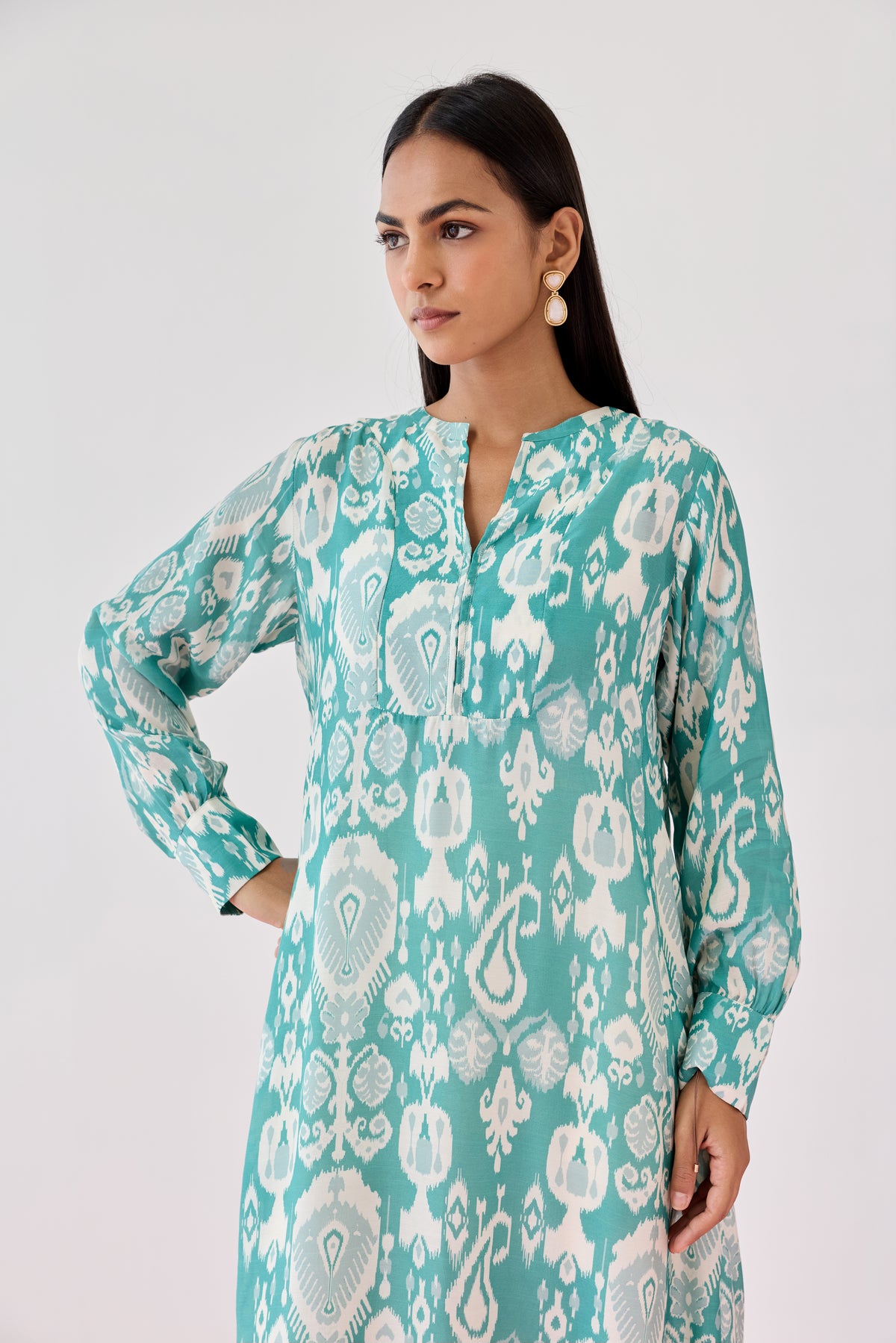 Adhira Viscose Kurta – Sea Green