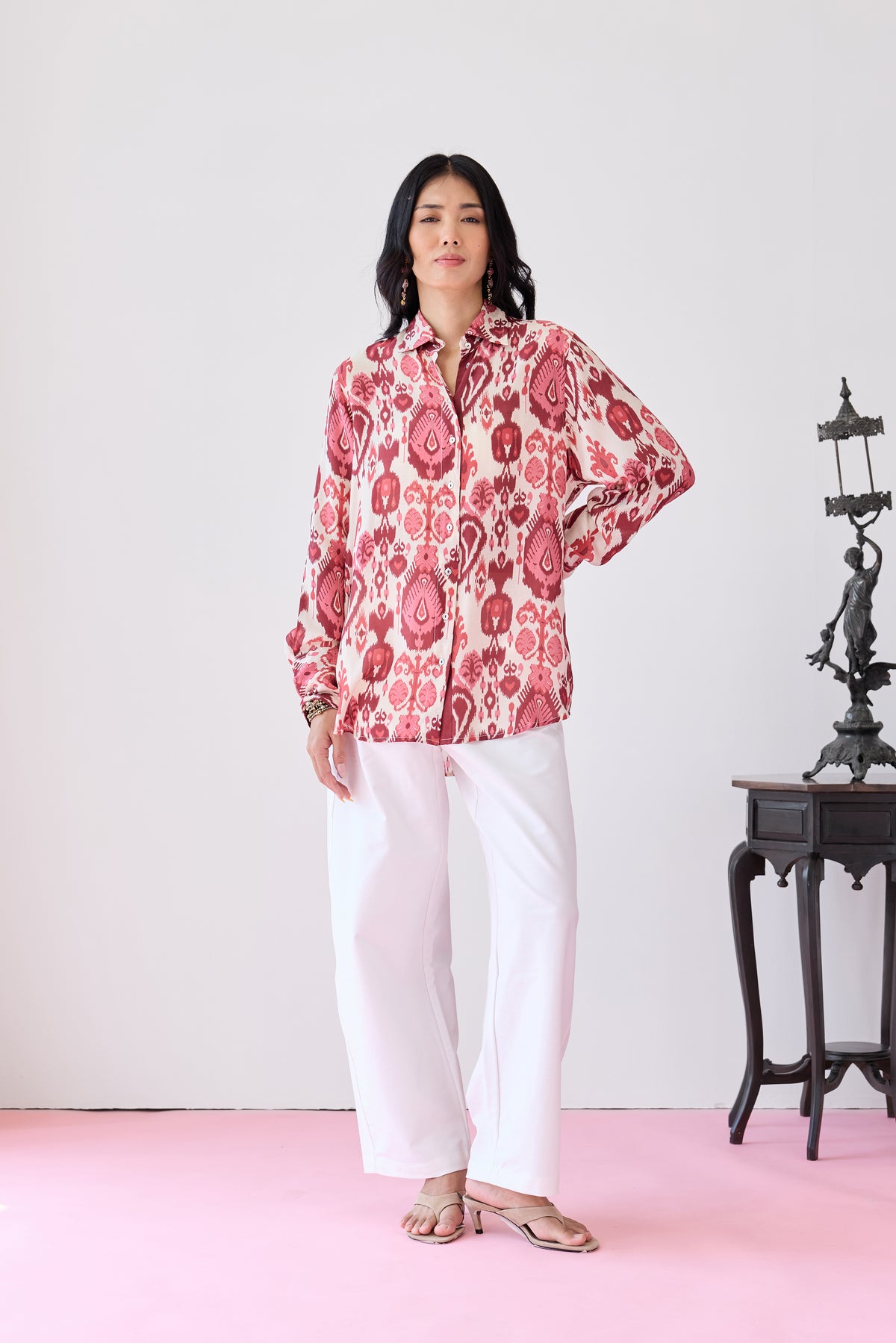 Oxford Viscose Shirt - Maroon