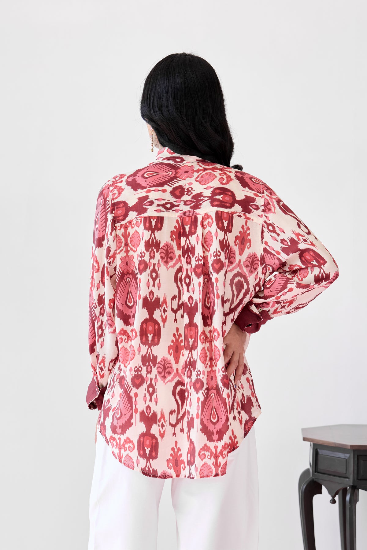 Oxford Viscose Shirt - Maroon