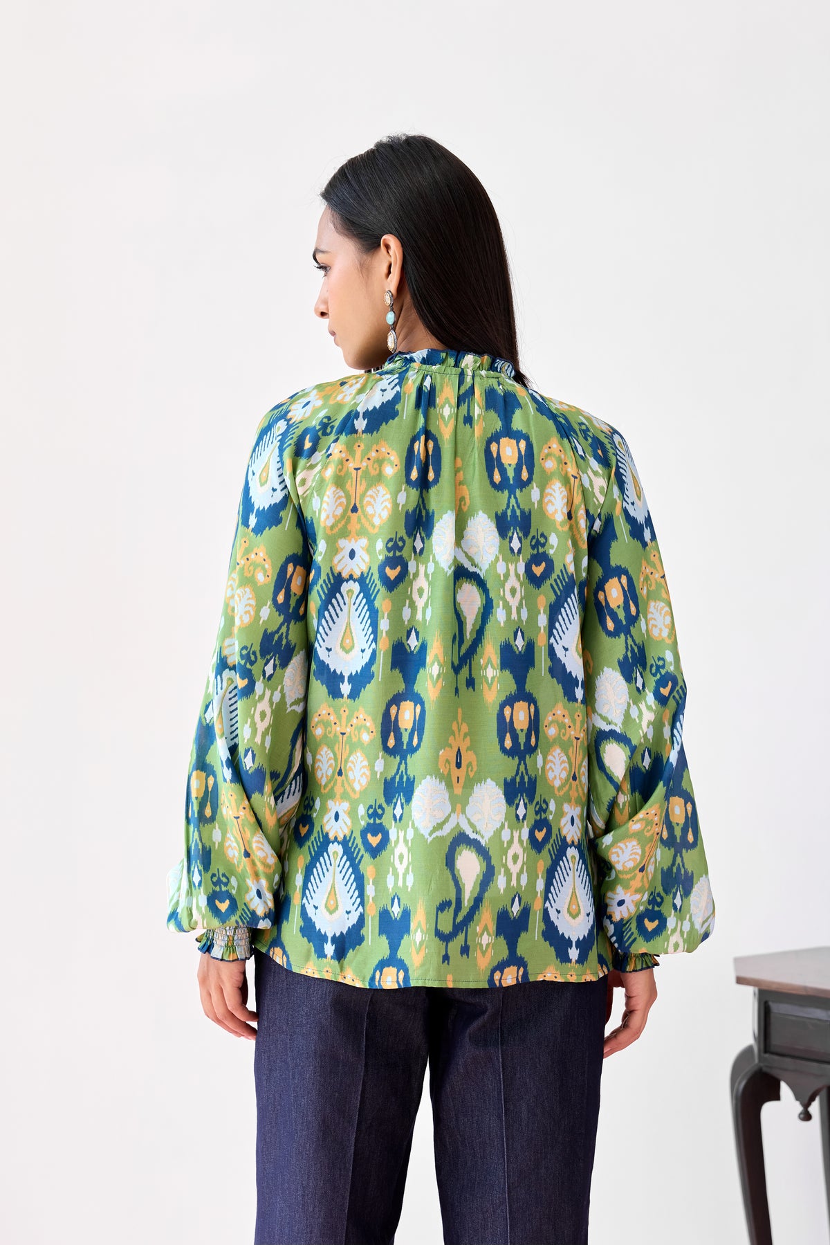 Loose Smocked Top - Green