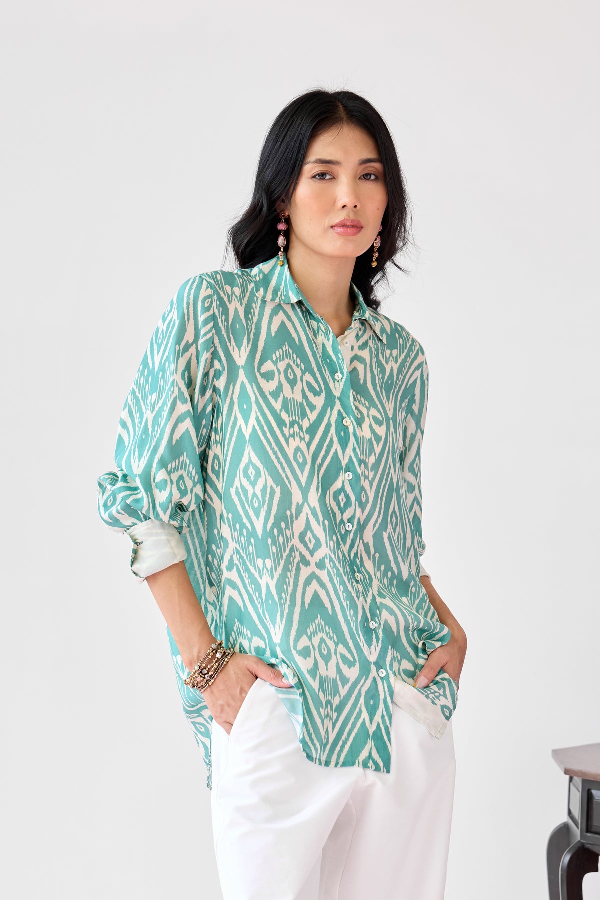 Oxford Viscose Shirt - Sea Green