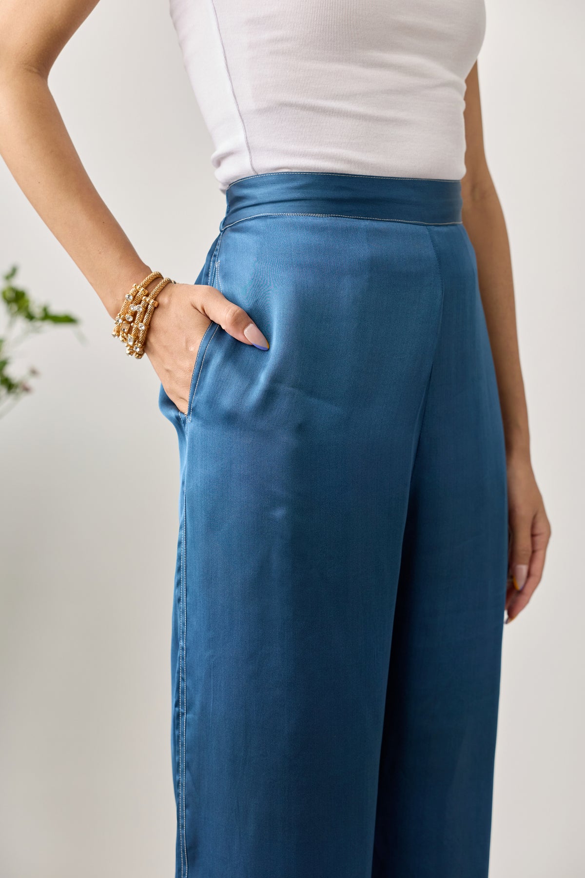 Nova Viscose Pant – Blue