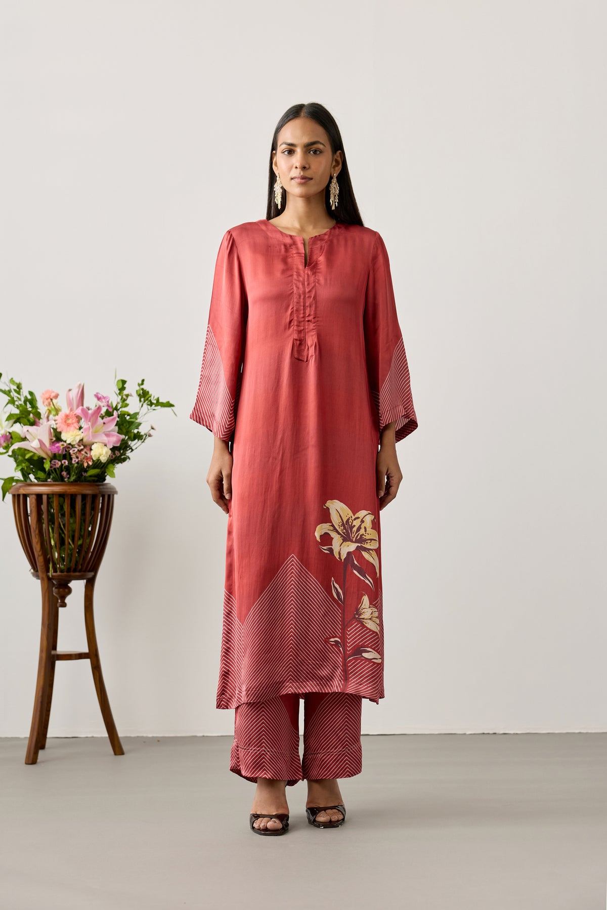 Classic Viscose Kurta – Red