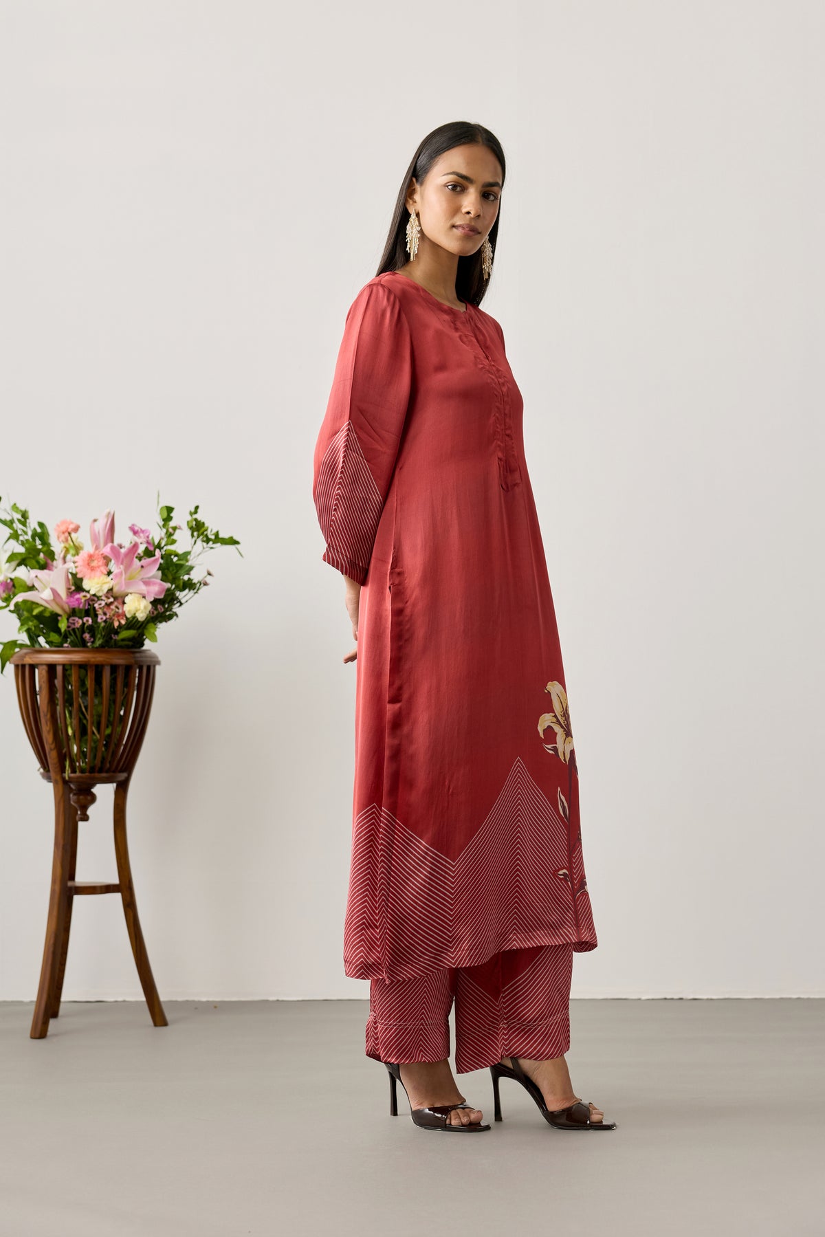 Classic Viscose Kurta – Red