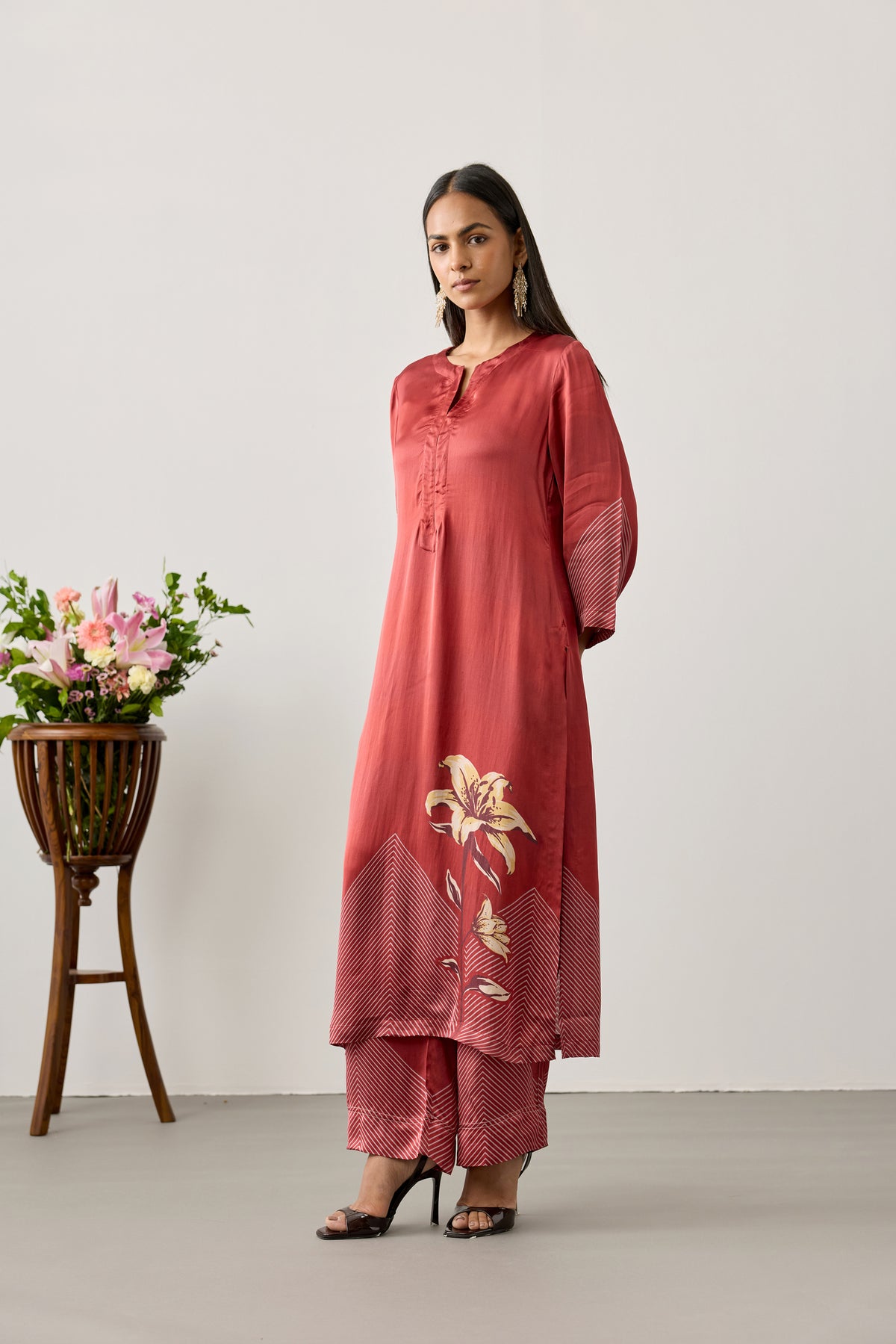 Classic Viscose Kurta – Red