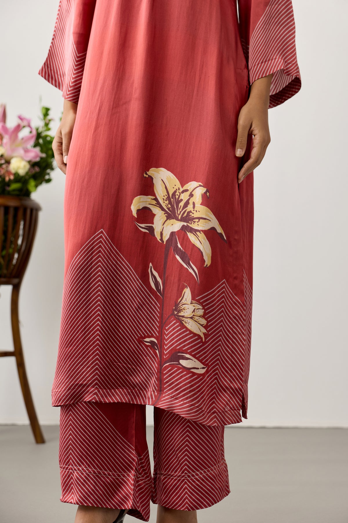 Classic Viscose Kurta – Red