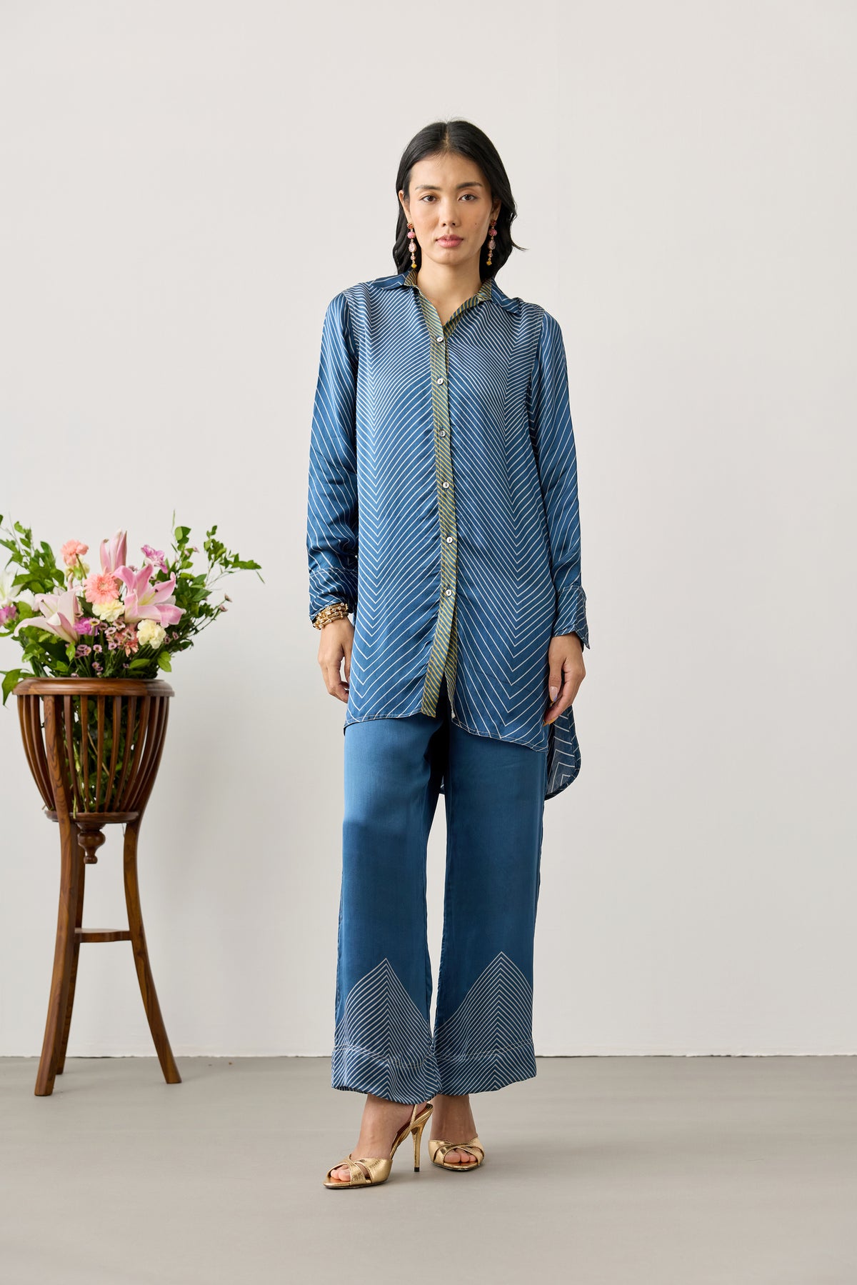 Honeycomb Viscose Tunic – Midnight Blue