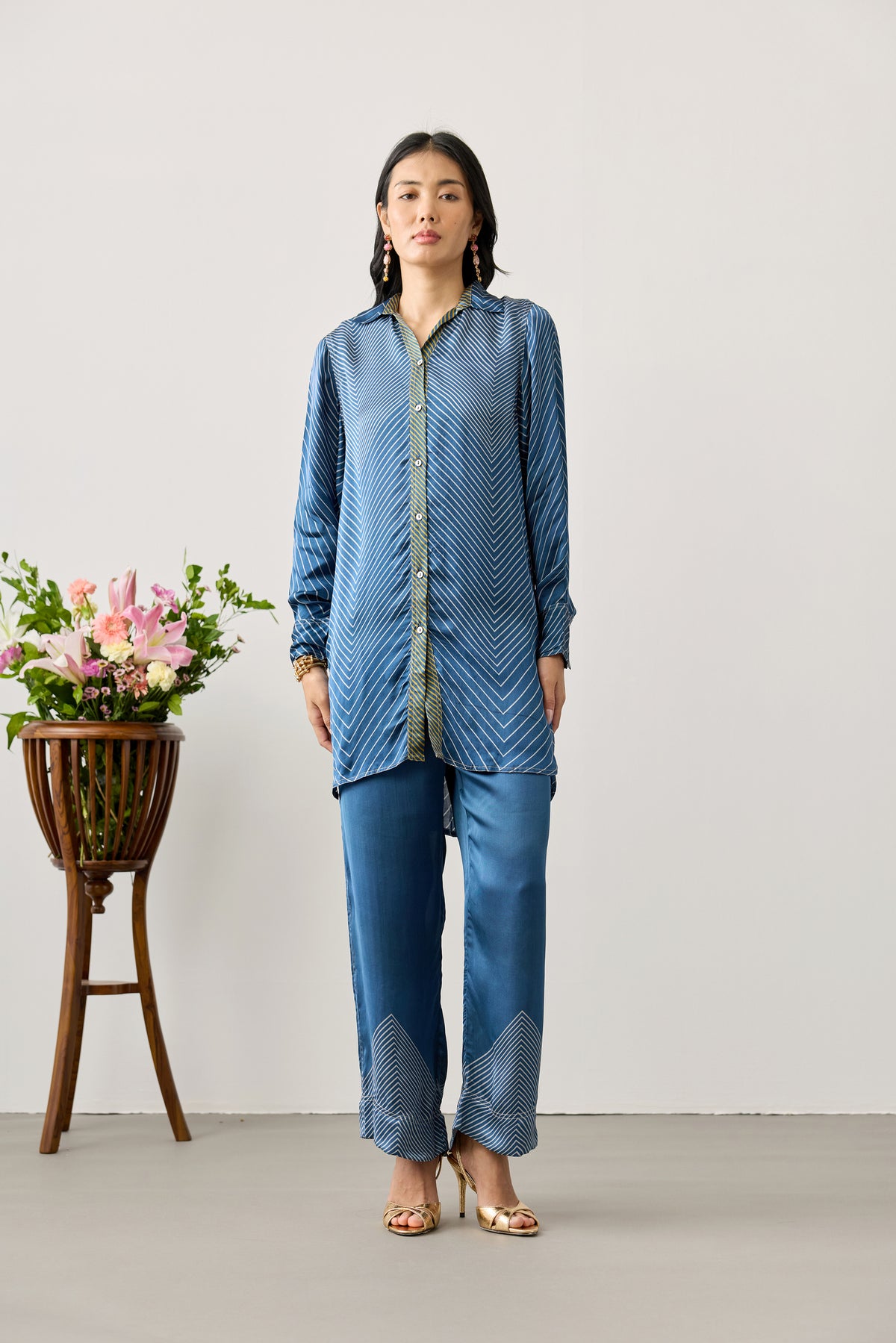 Honeycomb Viscose Tunic – Midnight Blue