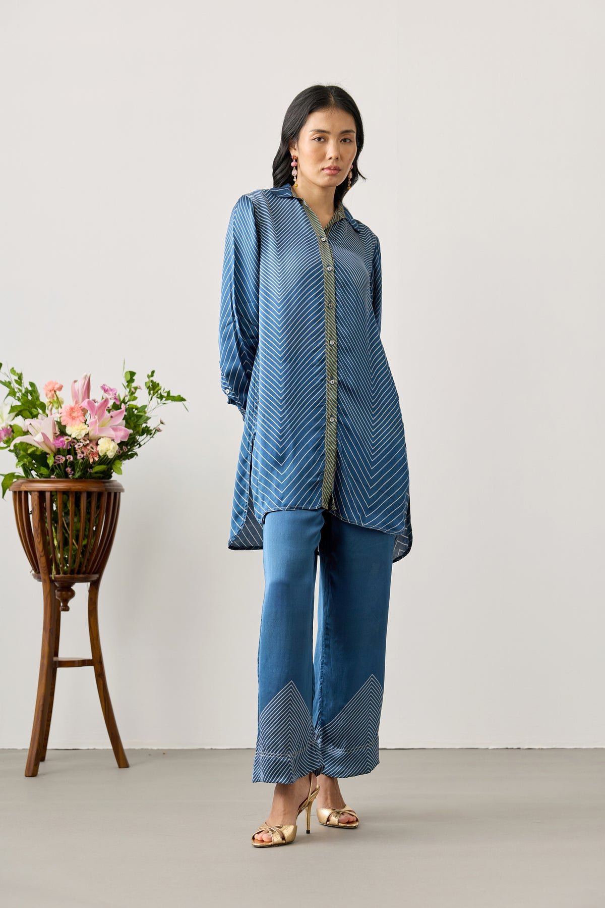 Honeycomb Viscose Tunic – Midnight Blue