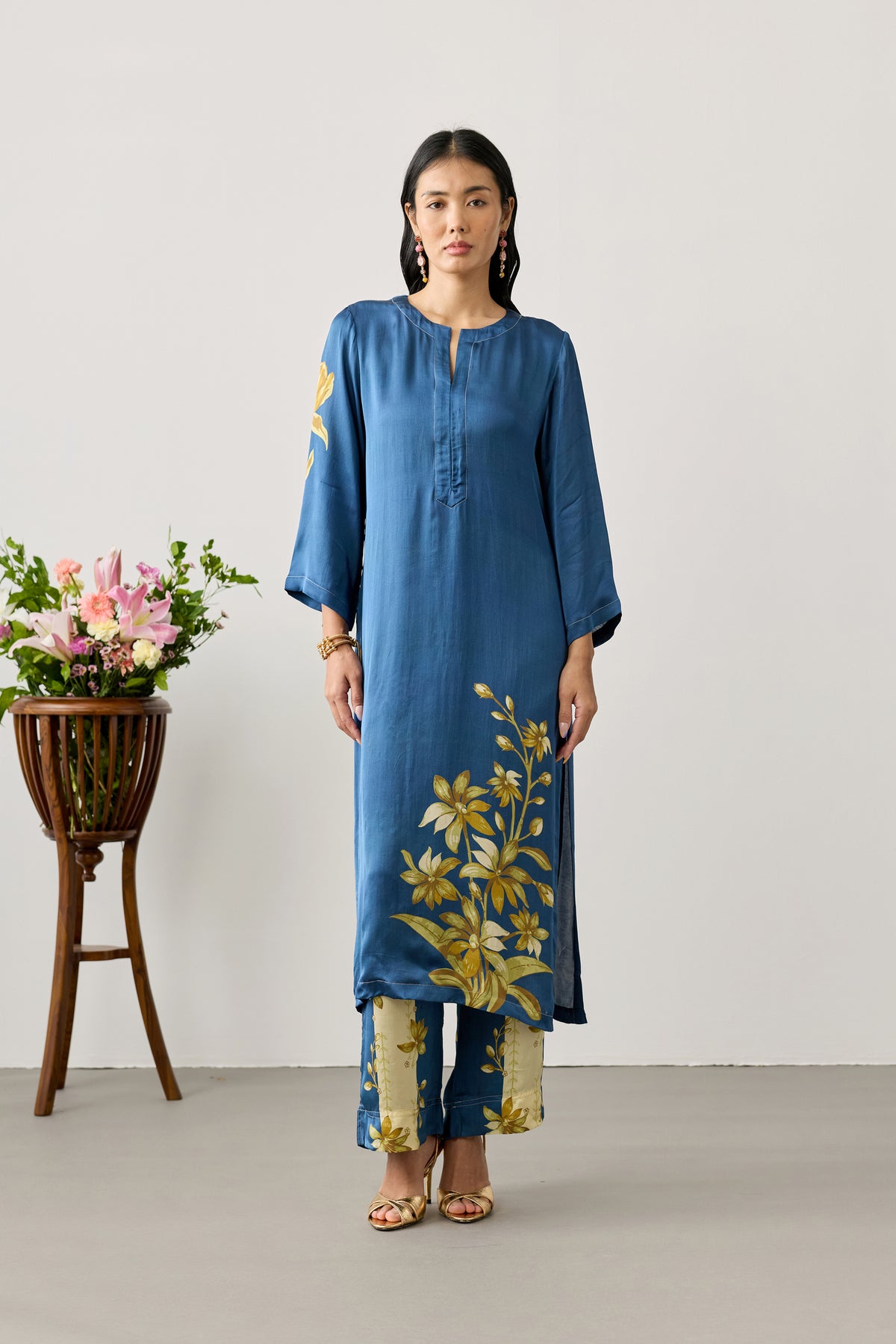 Classic Viscose Kurta – Midnight Blue