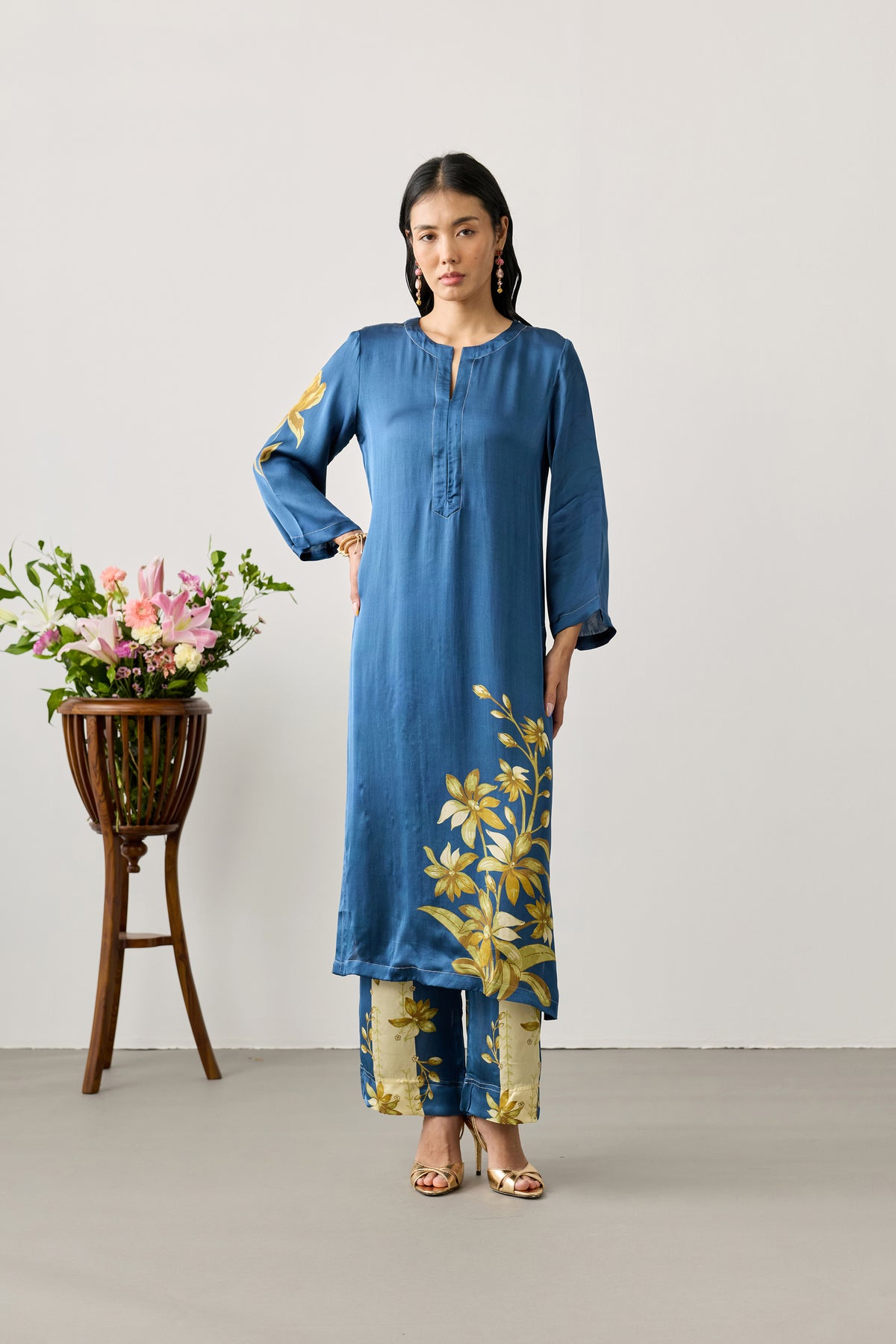 Classic Viscose Kurta – Midnight Blue
