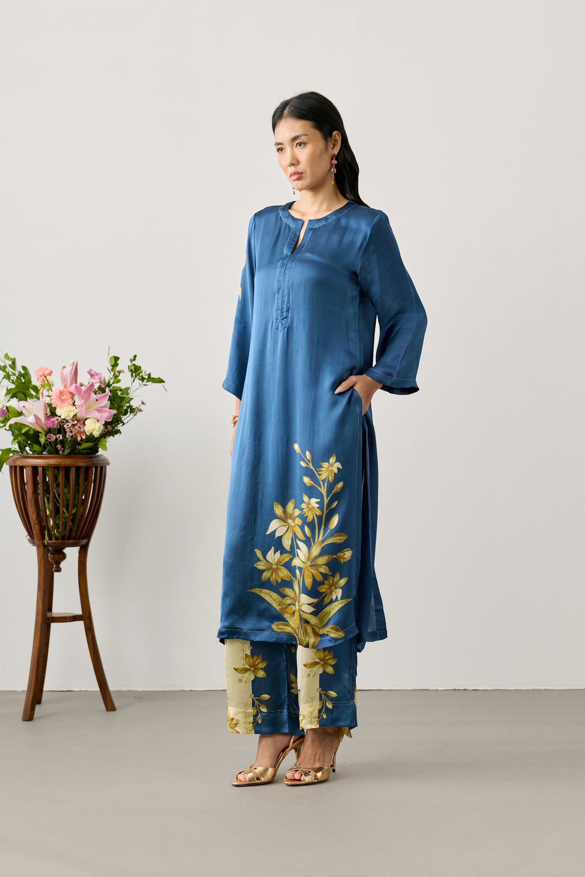 Classic Viscose Kurta – Midnight Blue