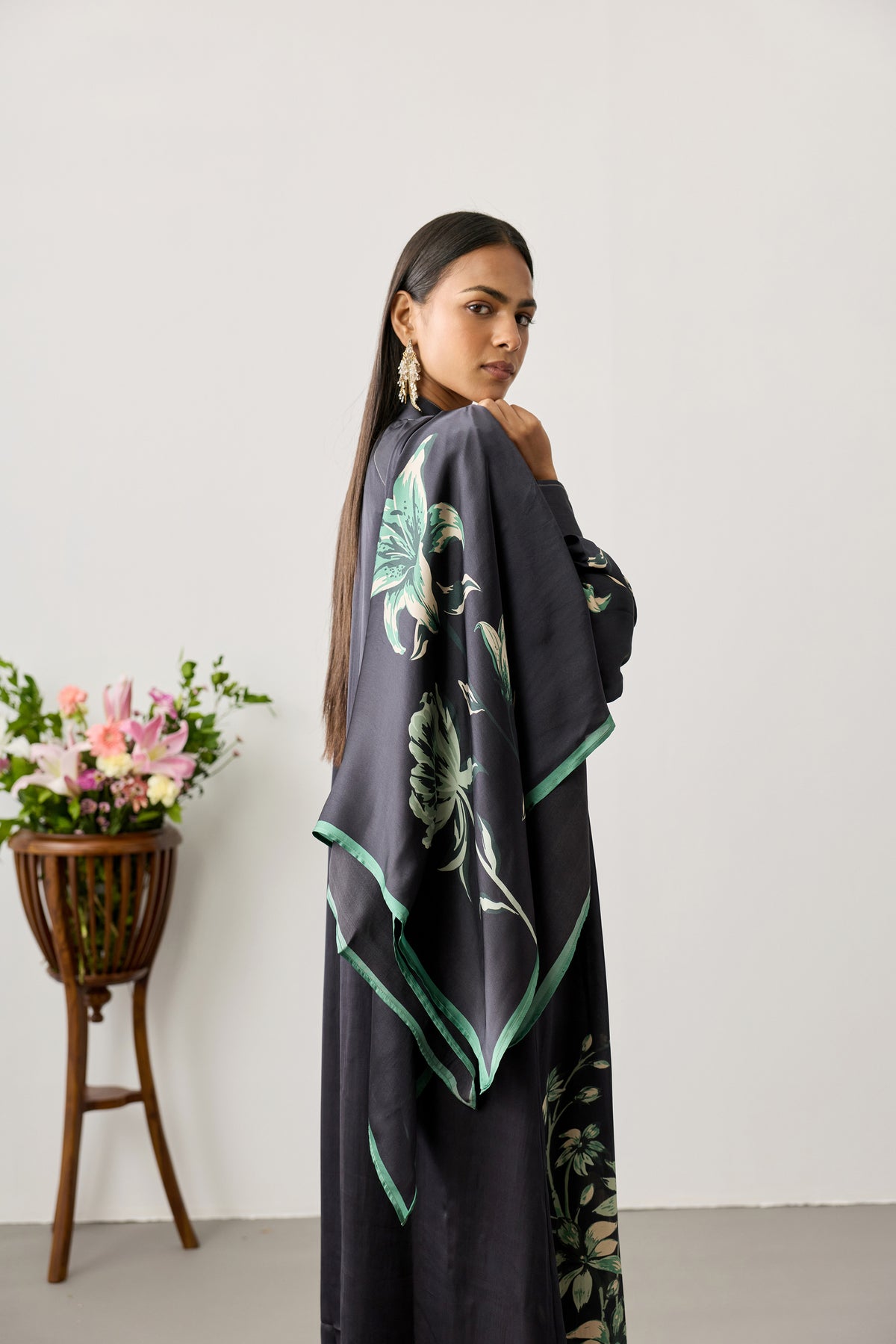 Buttoned Front Maxi Dress – Black